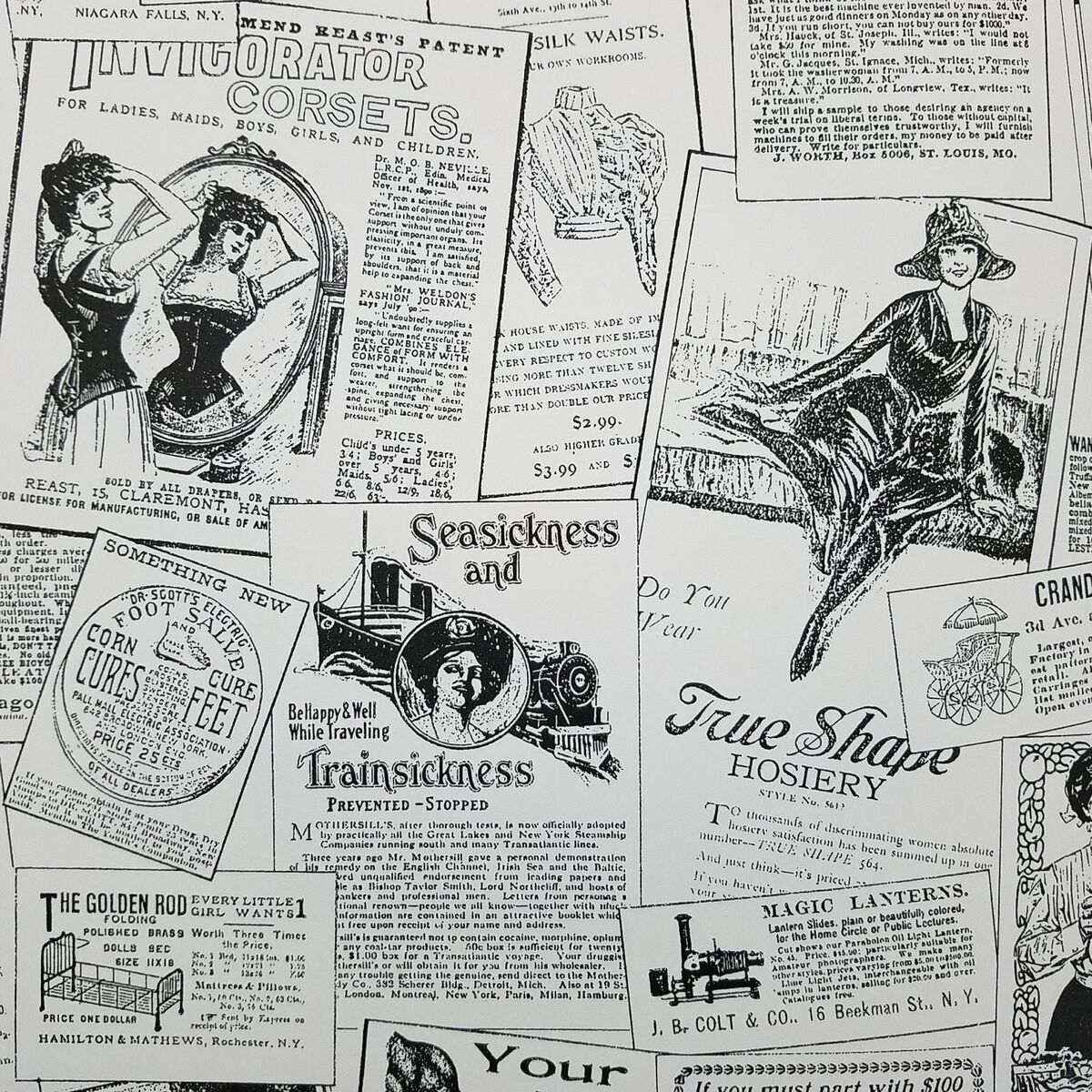 1200x1200 Norwall Black and White Vintage Newspaper Print Wallpaper 11 yd