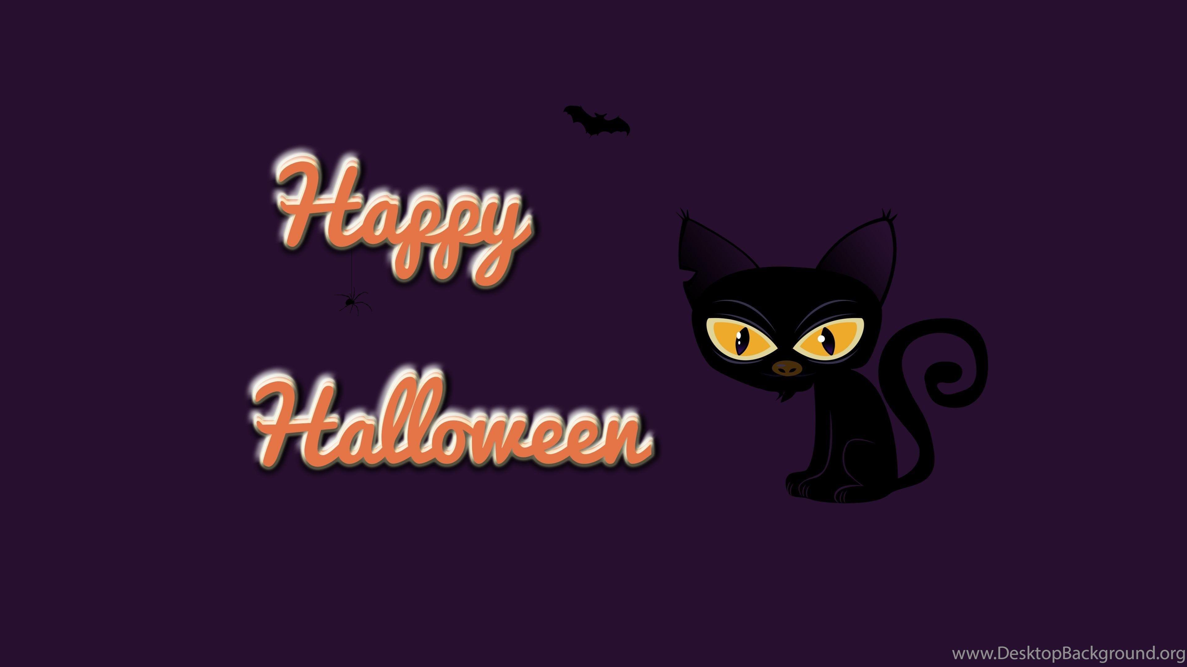 3840x2160 Spooky Black Cat On Halloween Wallpaper 24750 Desktop
