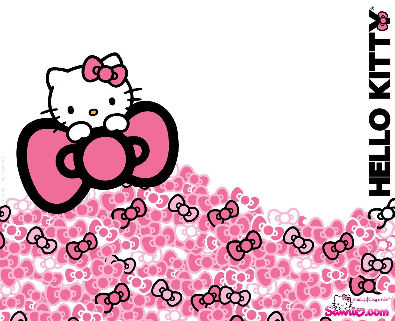 1280x1040 Hello Kitty Pink Ribbon