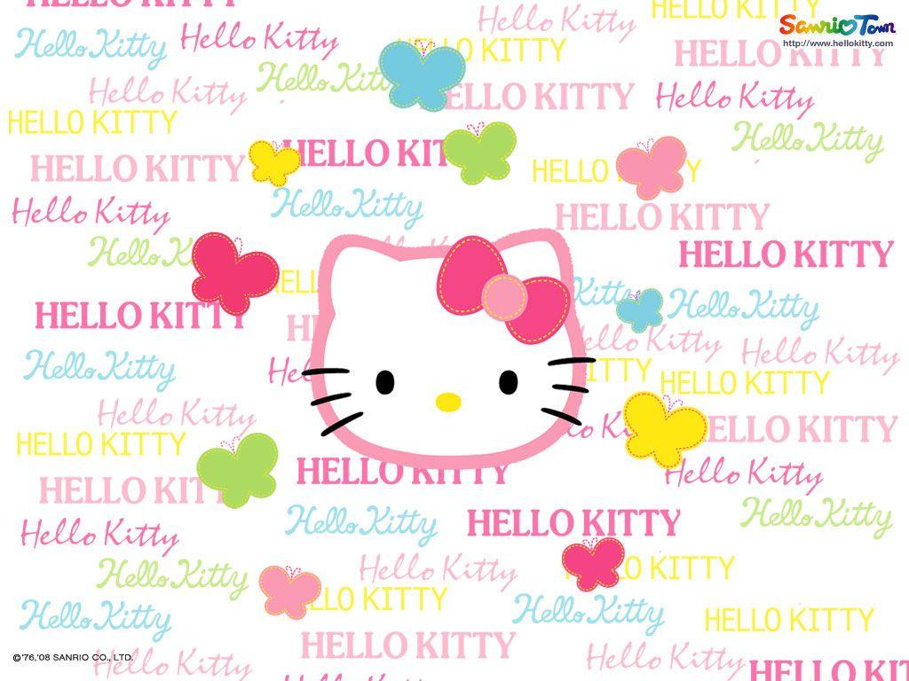 Hình nền Hello Kitty 1024x768 Màu đậm.  Tài nguyên dễ thương về Kawaii