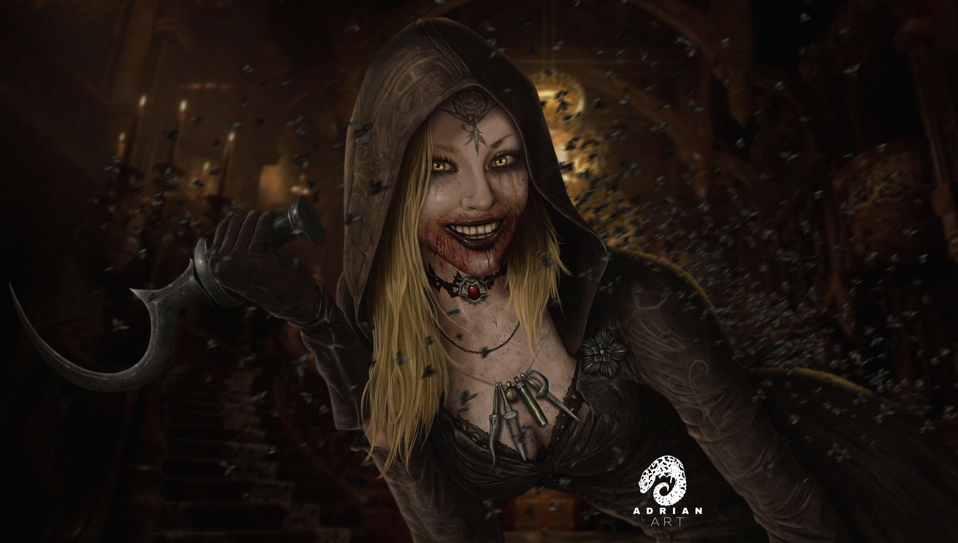 1920x1089 Bela Dimitrescu Wallpaper