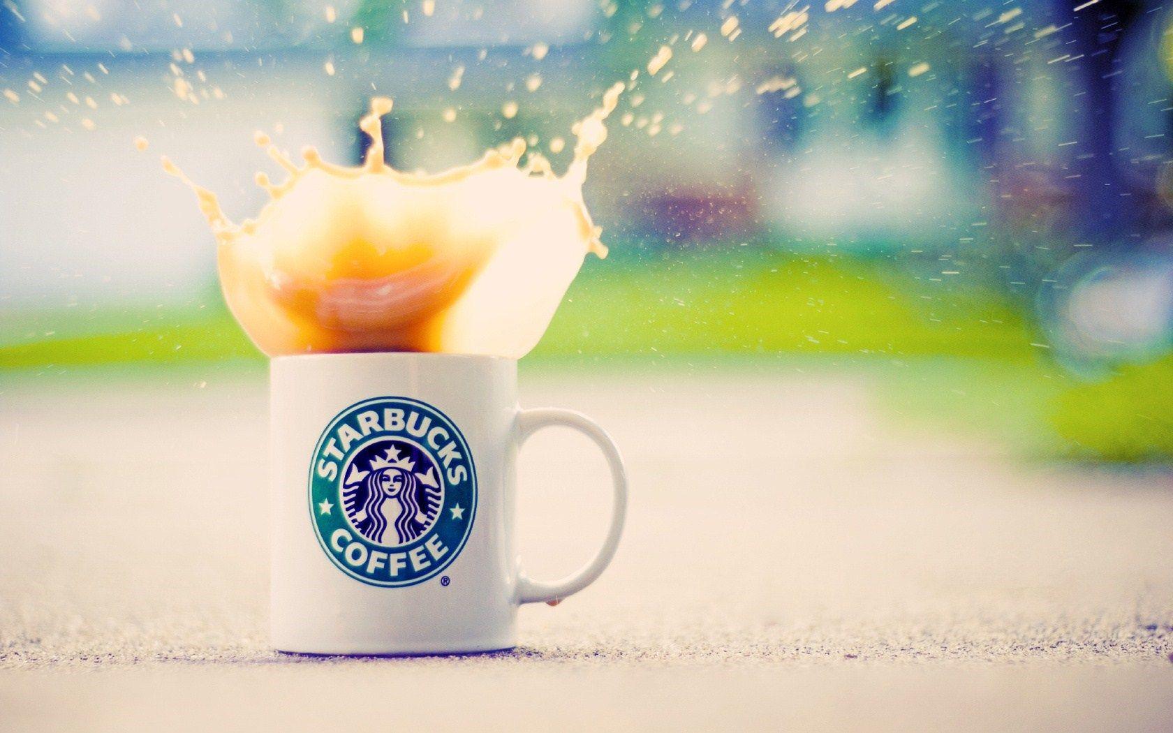 1680x1050 Starbucks Coffee Splash Drops Mood wallpaperx1050