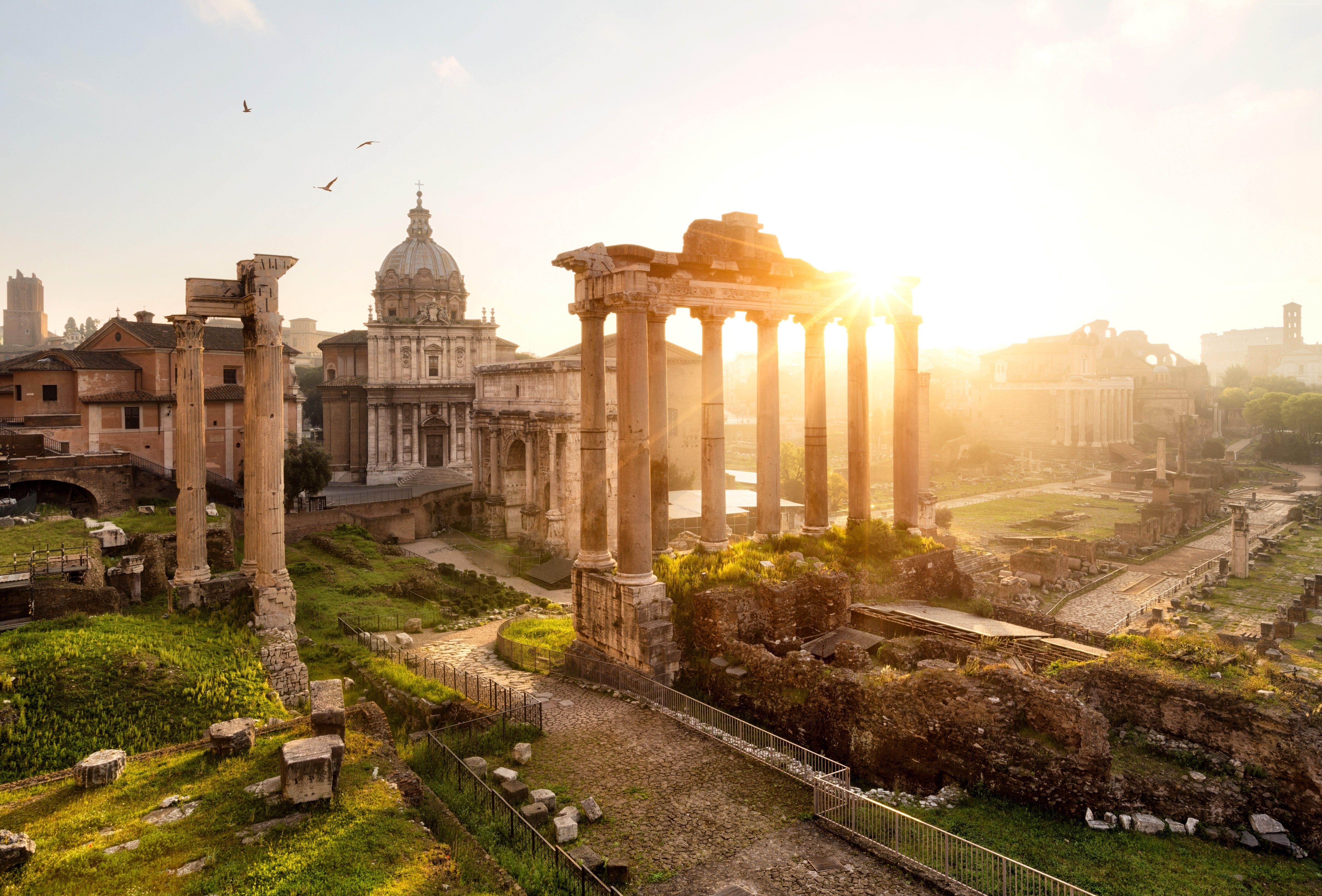 5760x3905 Roman Forum in the sun, Rome. Italy wallpaper and image