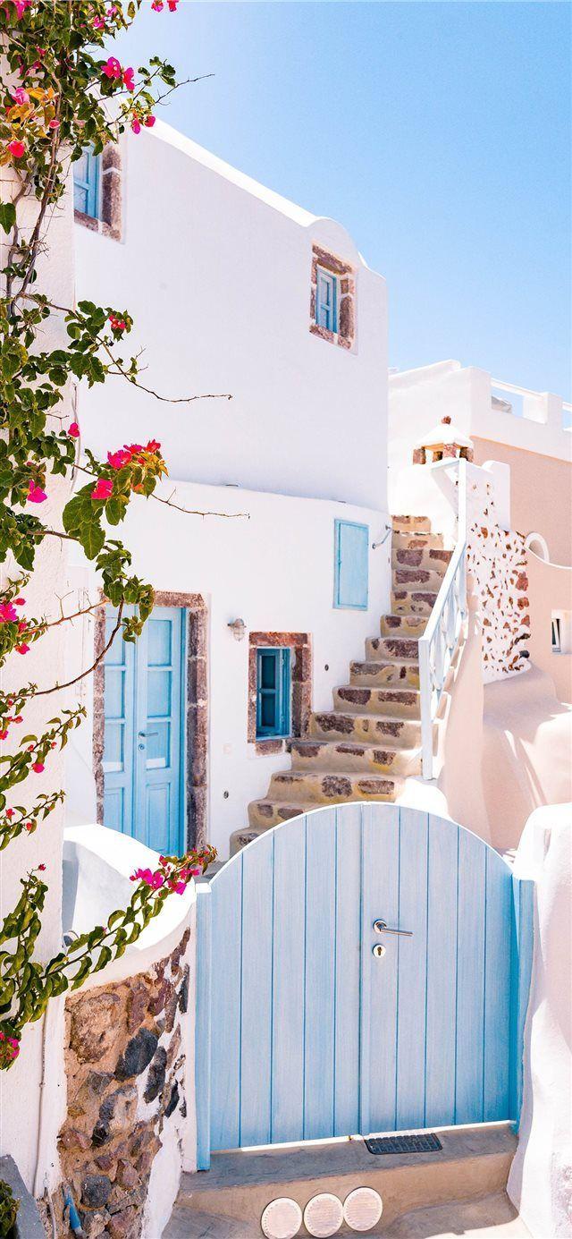 640x1385 Greek Cottage iPhone X wallpaper. wallpaper in 2019