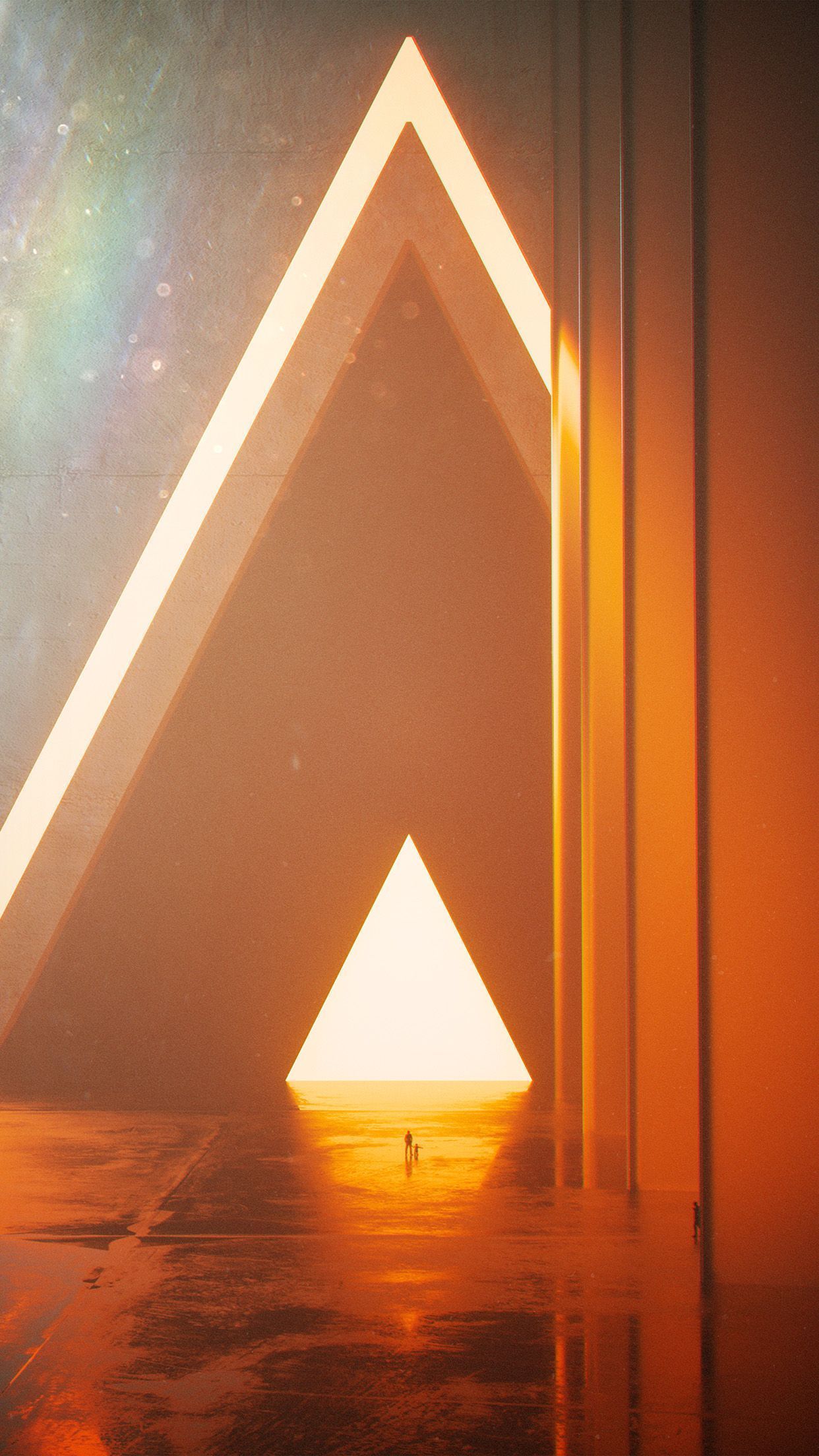 1242x2208 Triangle Digital Light Orange Art