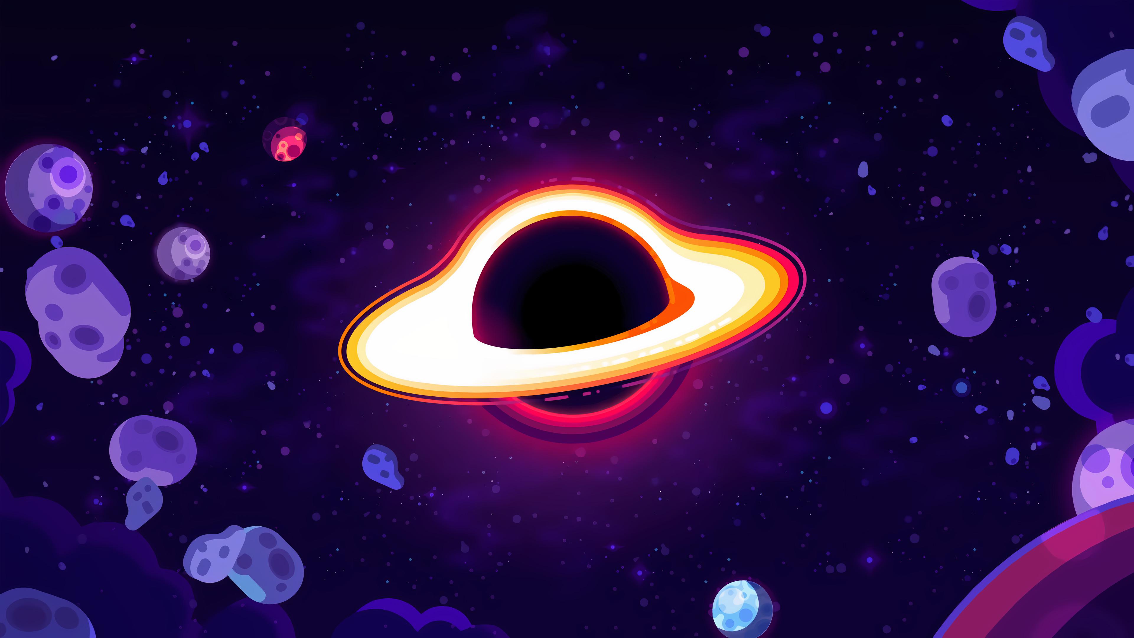 3840x2160 Black hole by kurzgesagt 3840 x 2160