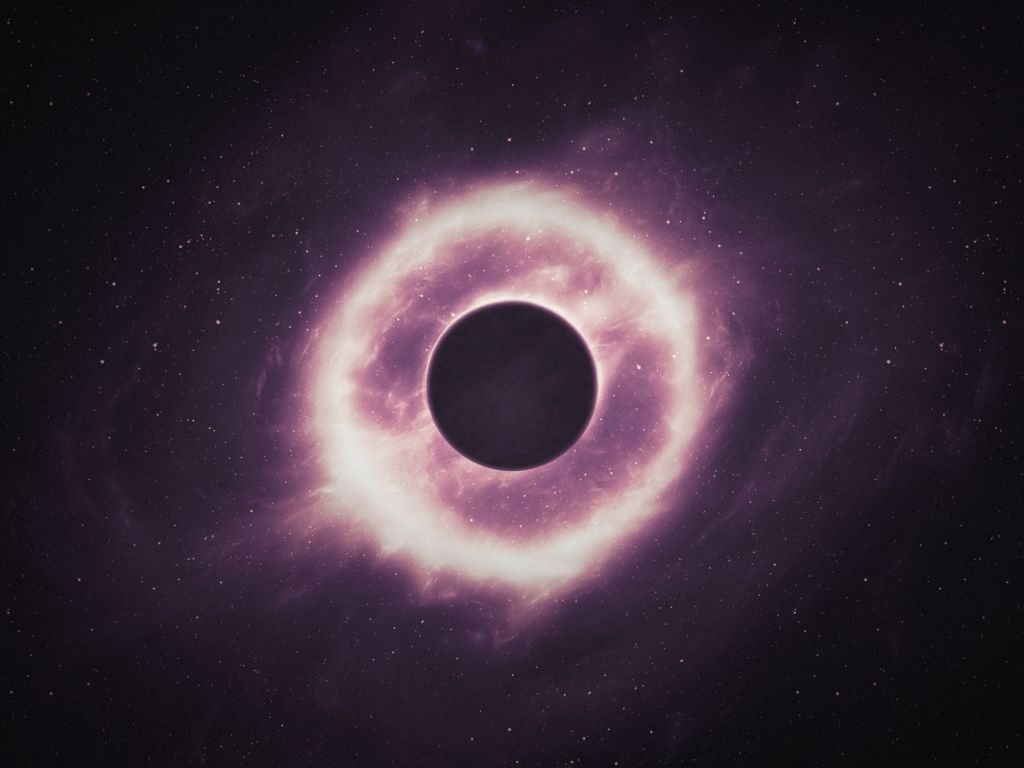 1024x768 Wallpaper planet, space, black hole