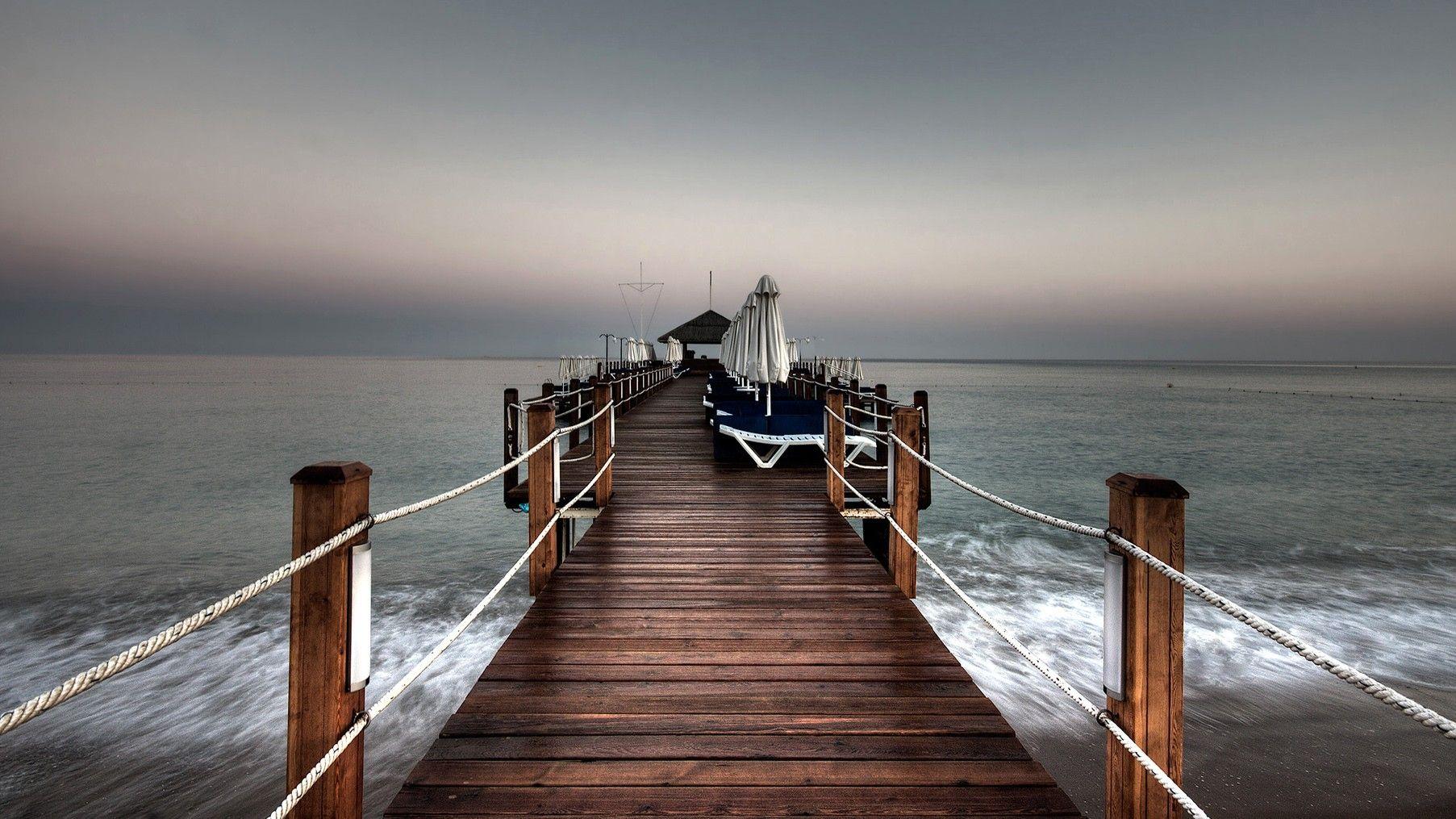 1805x1015 Turkish, Pier, Before, Storm, Cool Nature Wallpaper