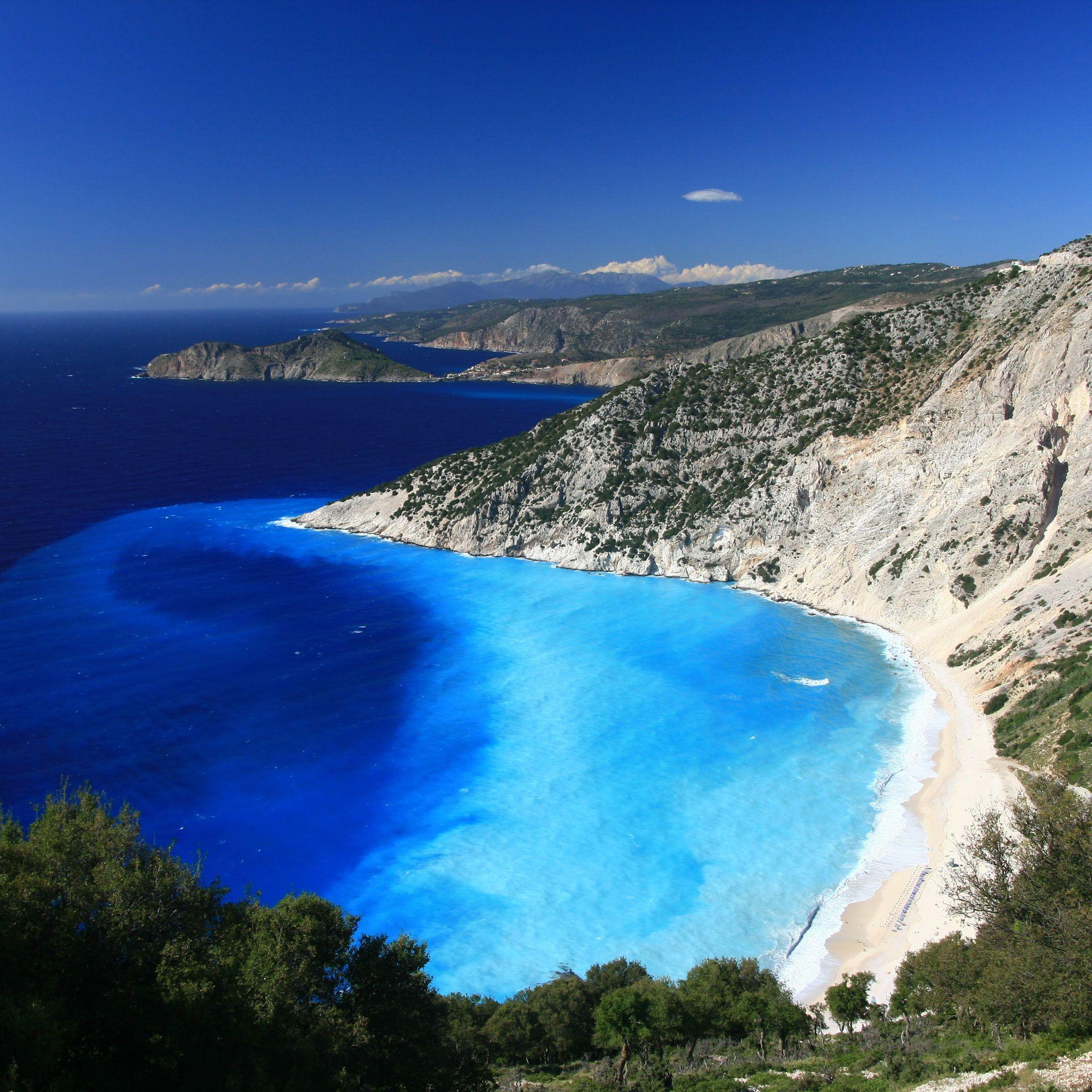 2048x2048 Myrtos Beach, Greece / HD iPad Wallpaper. Beautiful Things