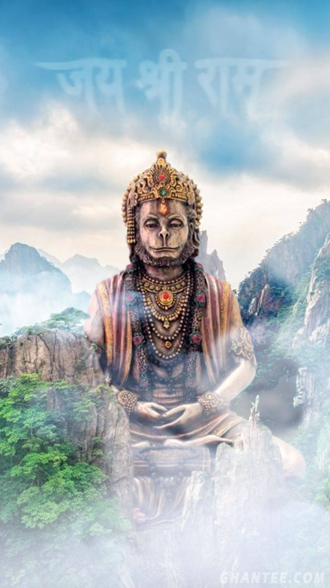 1080x1920 Download Lord Hanuman 3D In Nature Wallpaper