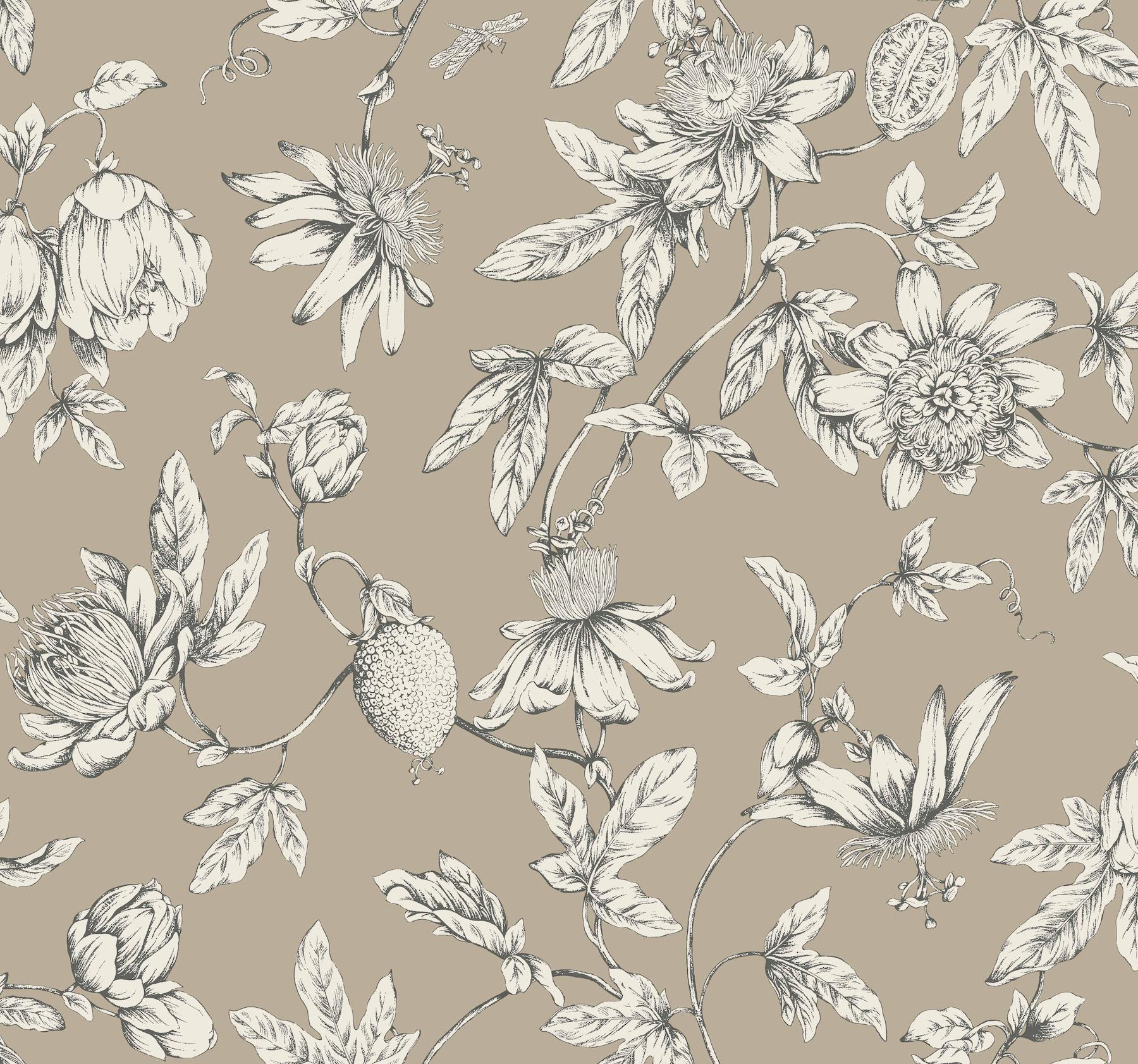 1800x1683 York Wallcoverings Passion Flower Toile