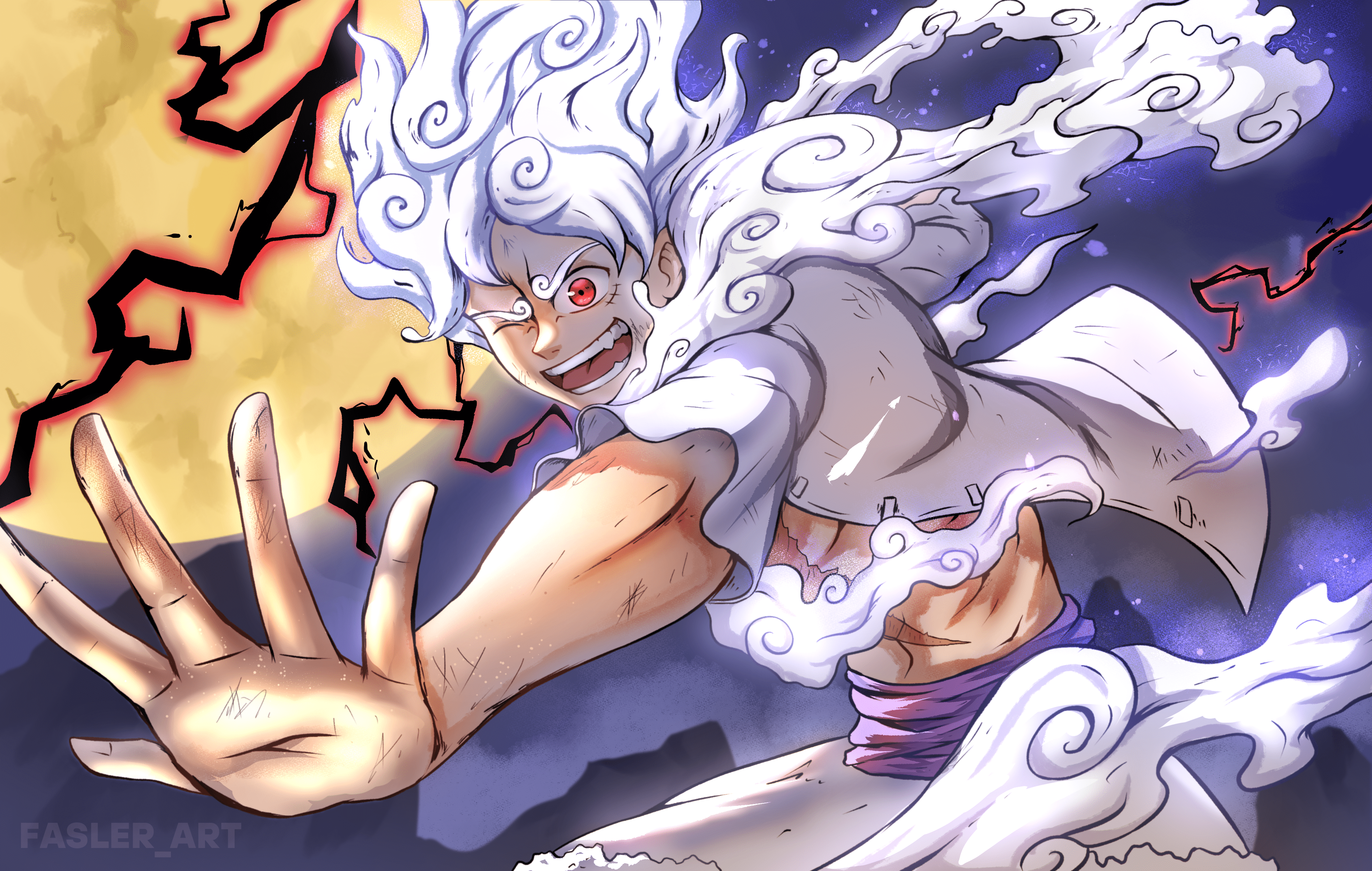 3813x2421 Monkey D. Luffy Gear 5 Unleashed