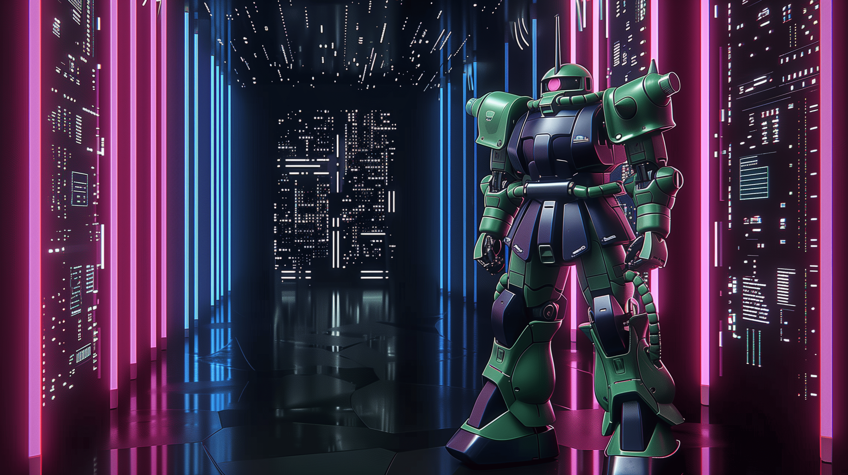 2912x1632 Zaku Gundam HD Wallpaper Mech Design Background