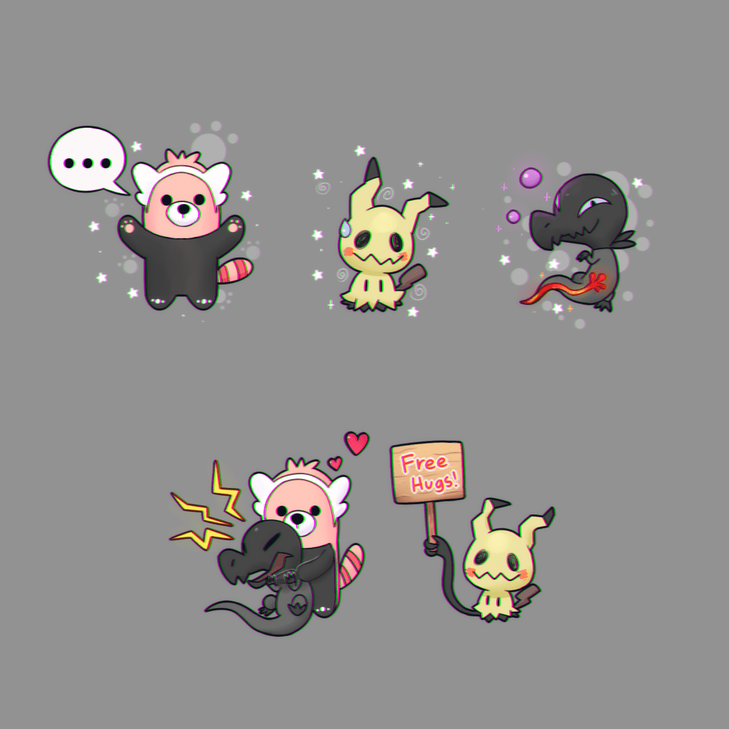 1050x1050 Sandalit, Bewear, and Mimikyu. Love. Pokemon, Pokemon