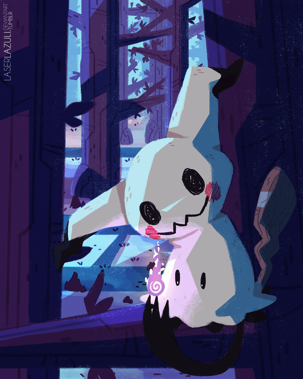 1000x1250 Mimikyu in the woods