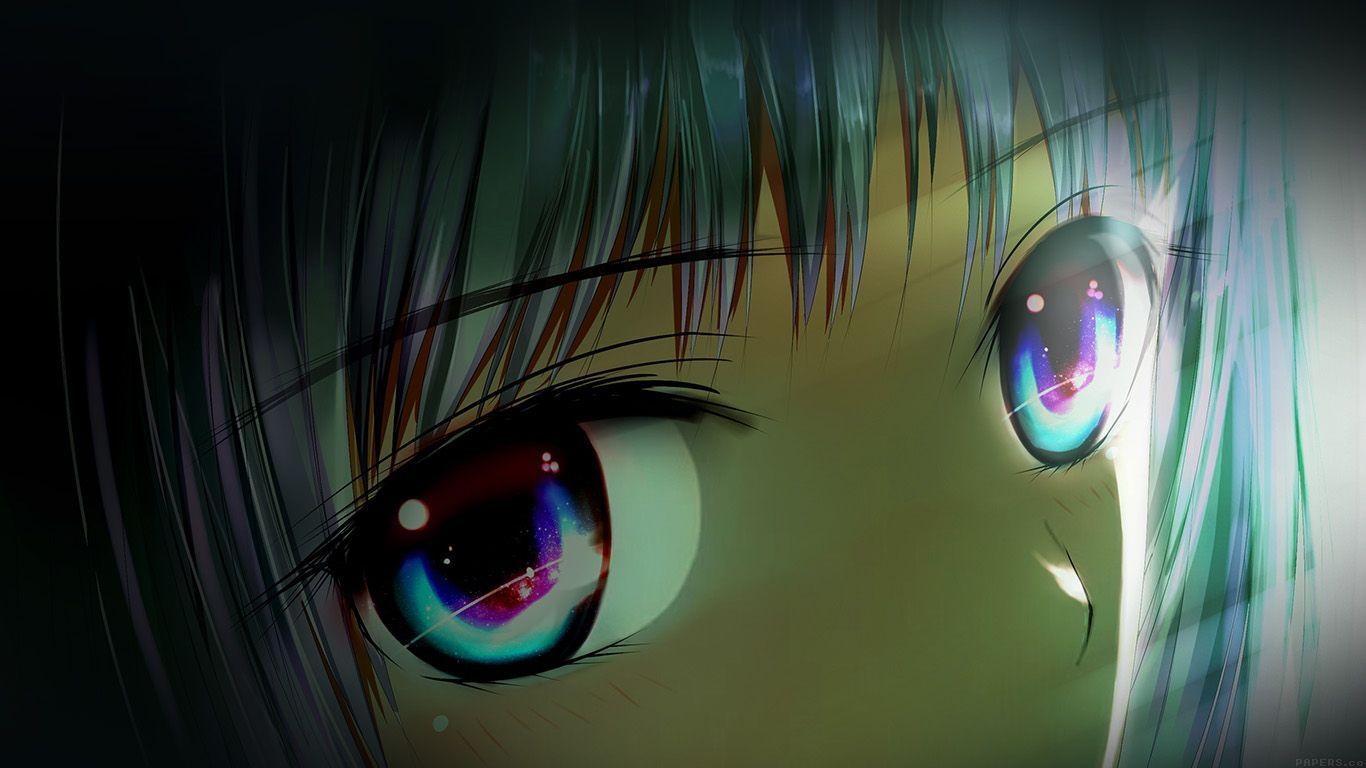 1366x768 Eye Pure Girl Dark Anime Art Illust