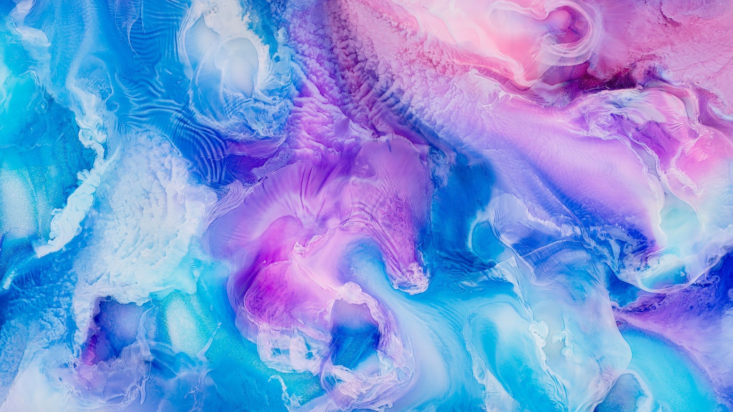 2560x1440 Aesthetic Wallpaper 4K, Liquid art, Pearl ink, Colorful