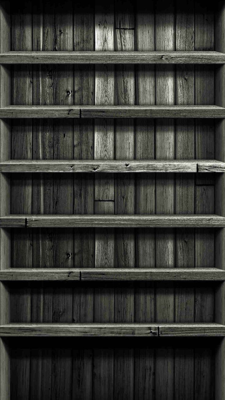 736x1308 Shelves Wooden Boards Black Simple