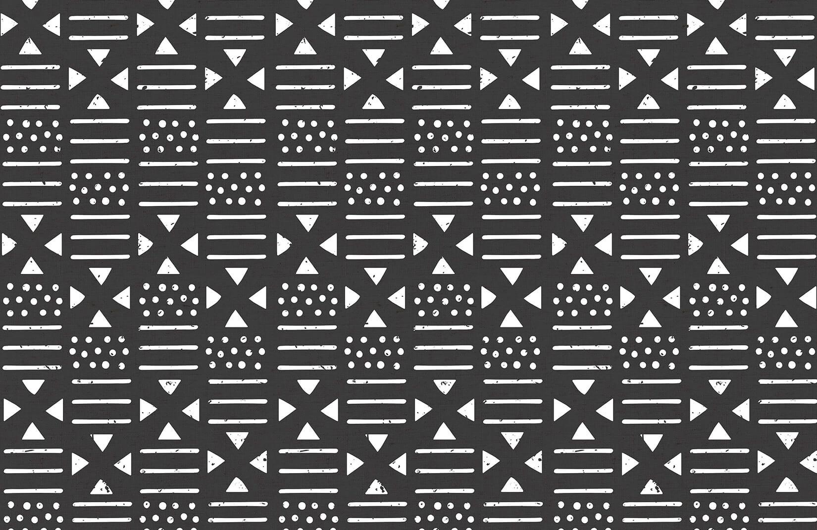 1650x1070 Black and White Tribal Pattern Wallpaper Mural