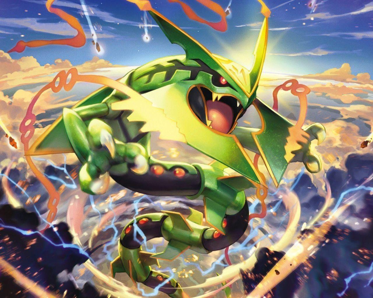 1280x1024 Download 1280x1024 Wallpaper Mega Rayquaza, Pokémon, Anime