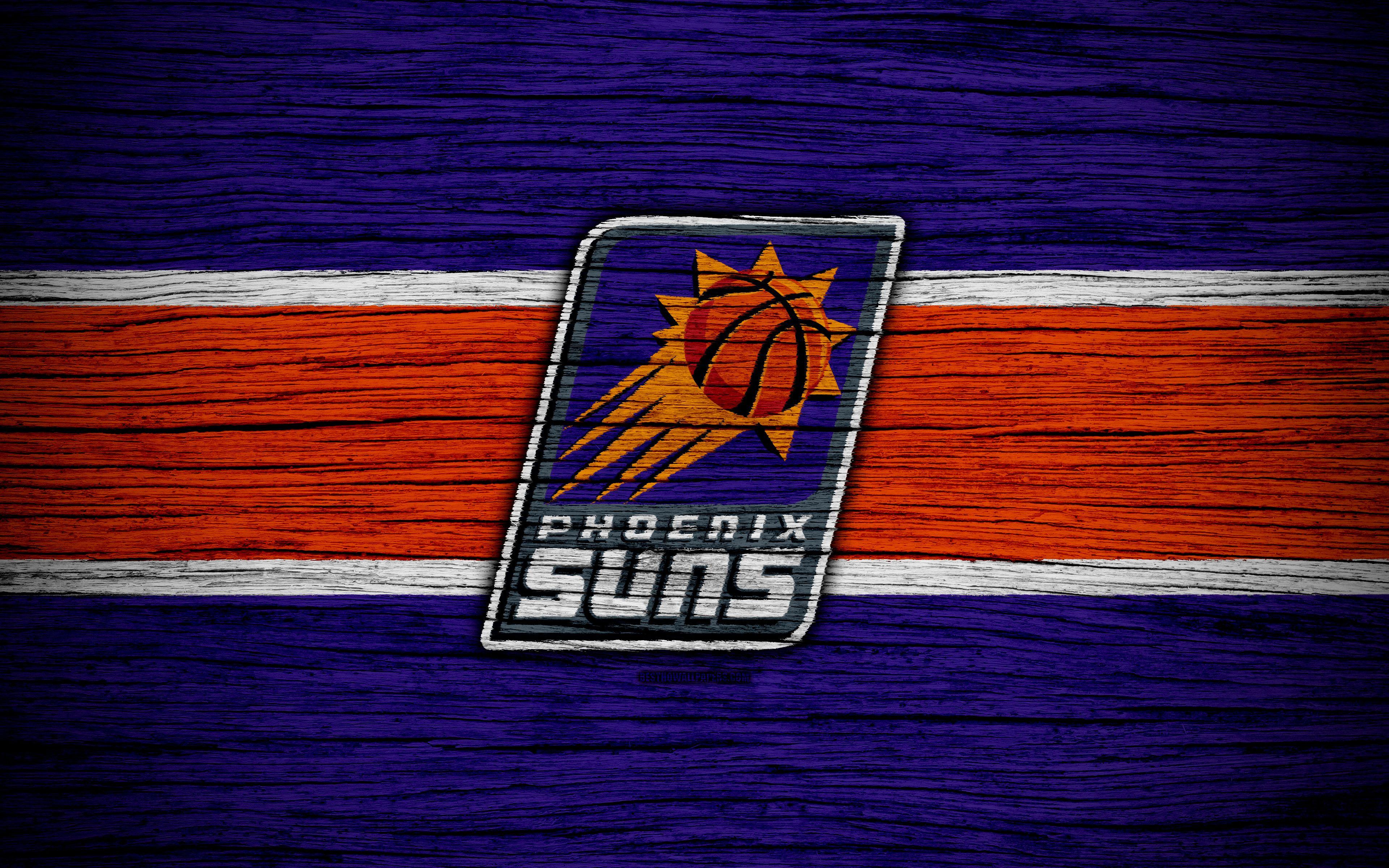 3840x2400 Tải xuống hình nền 4k, Phoenix Suns, NBA, kết cấu bằng gỗ