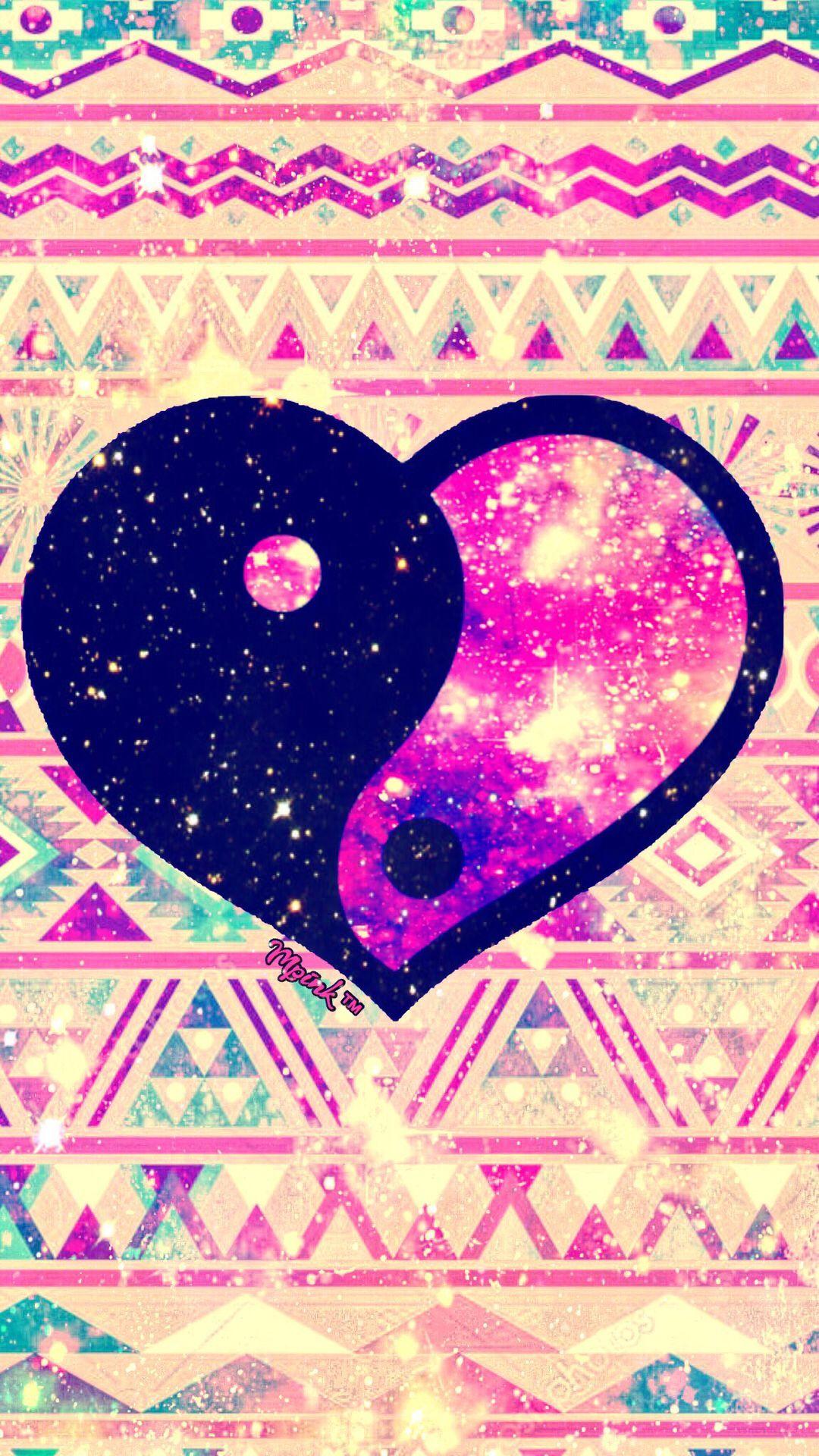 1080x1920 Shimmer Tribal Heart Galaxy Wallpaper #androidwallpaper