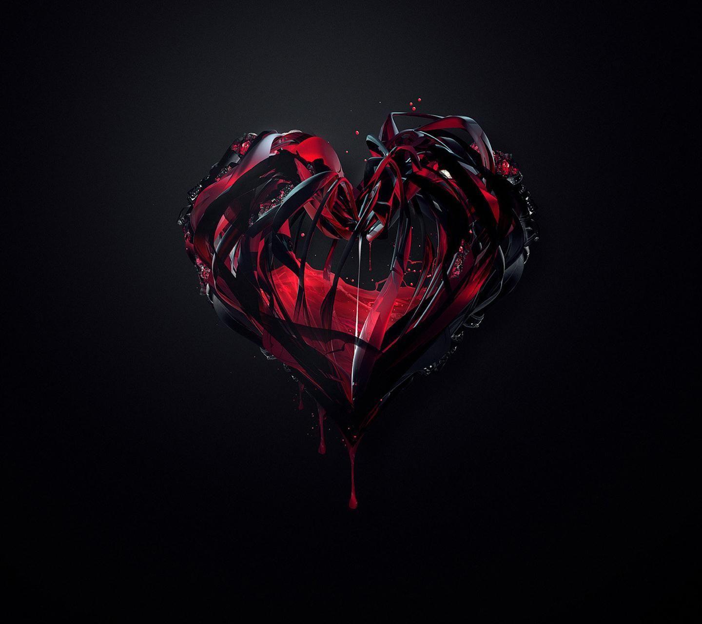 1440x1280 Dark Heart Wallpaper