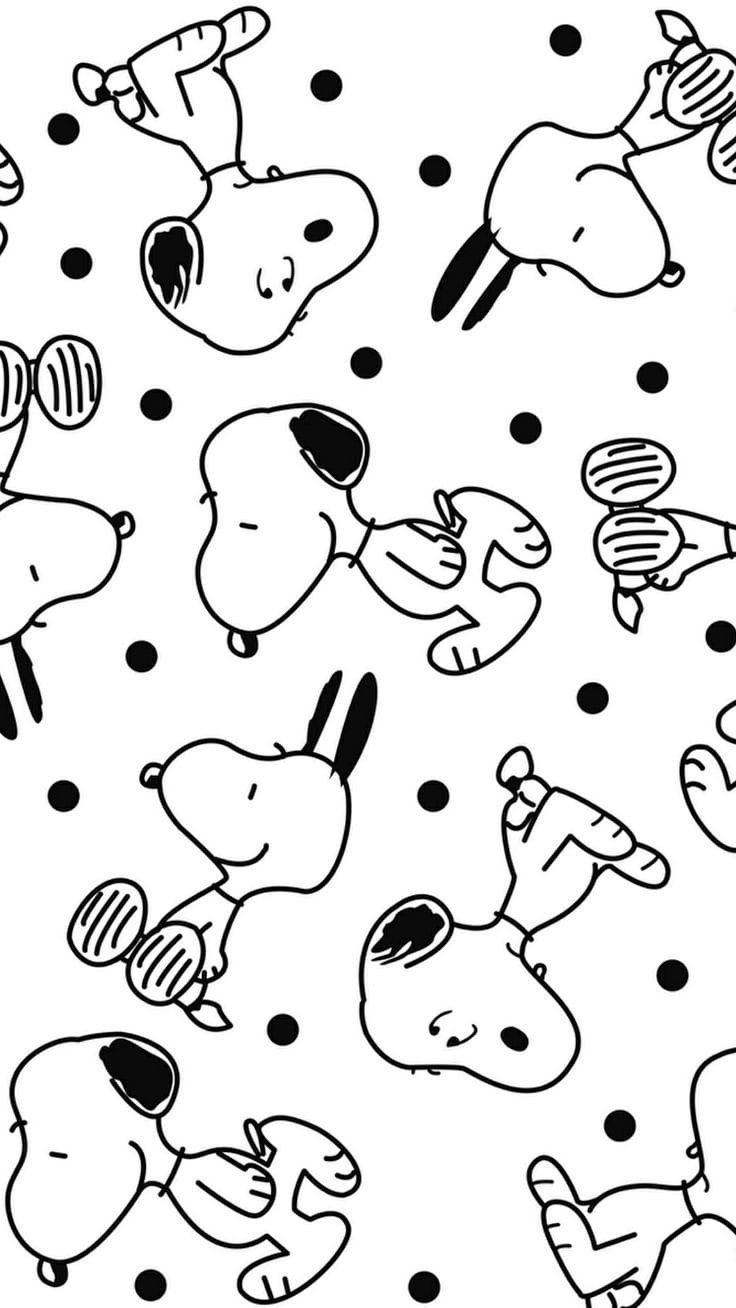 736x1308 Snoopy Collage Wallpaper