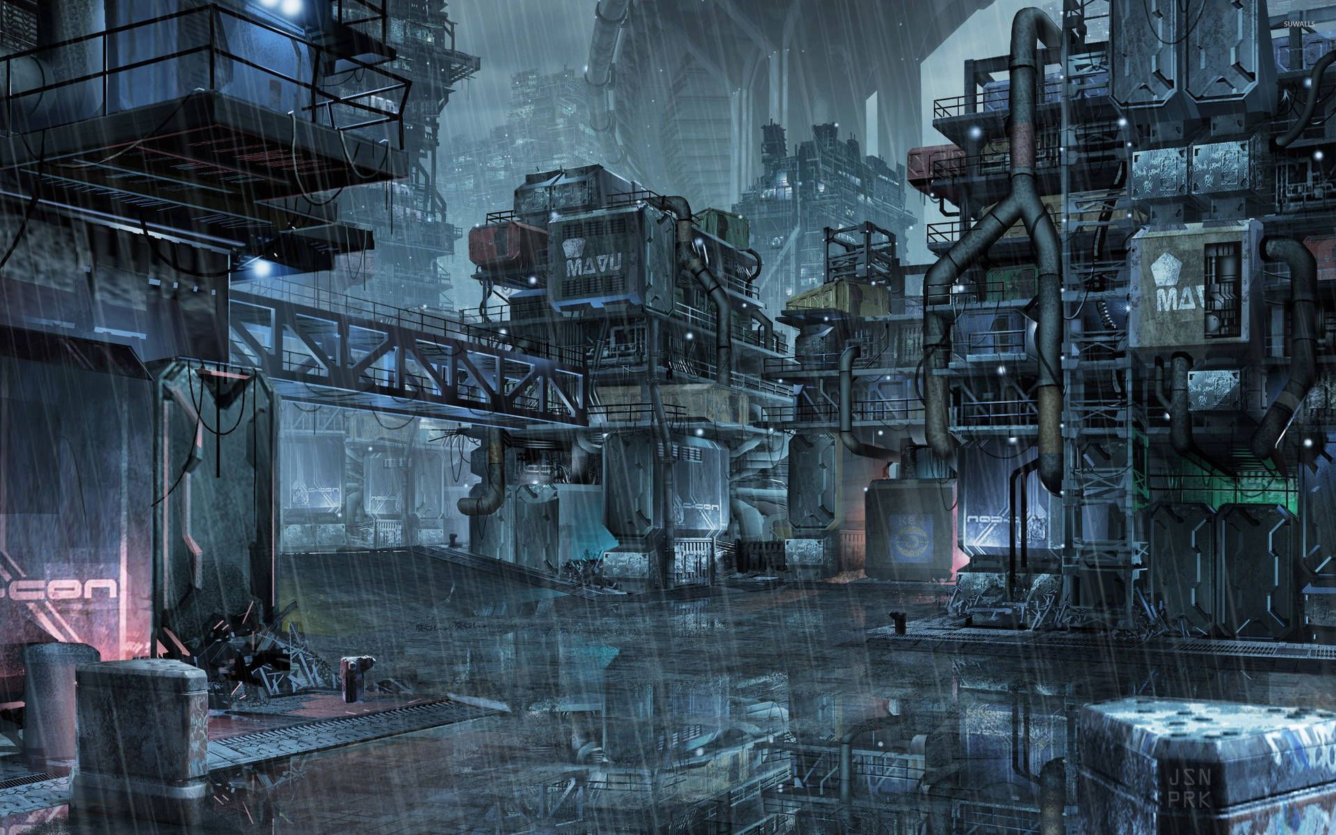 1920x1200 Download Cyberpunk Slums Of The Future