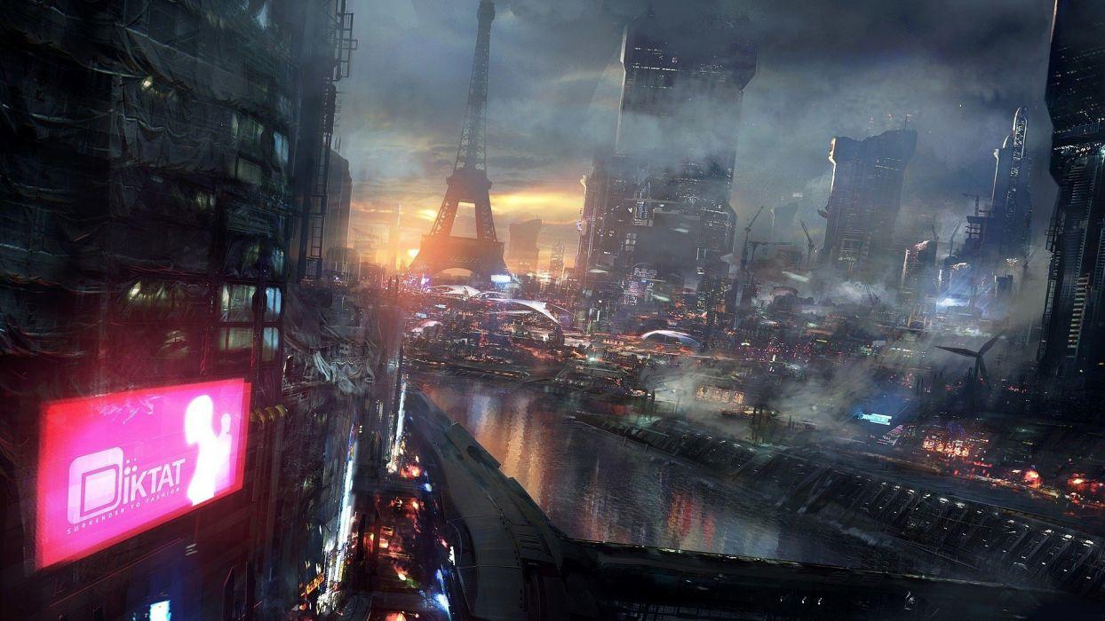1244x700 Future Fantasy City Wallpaper