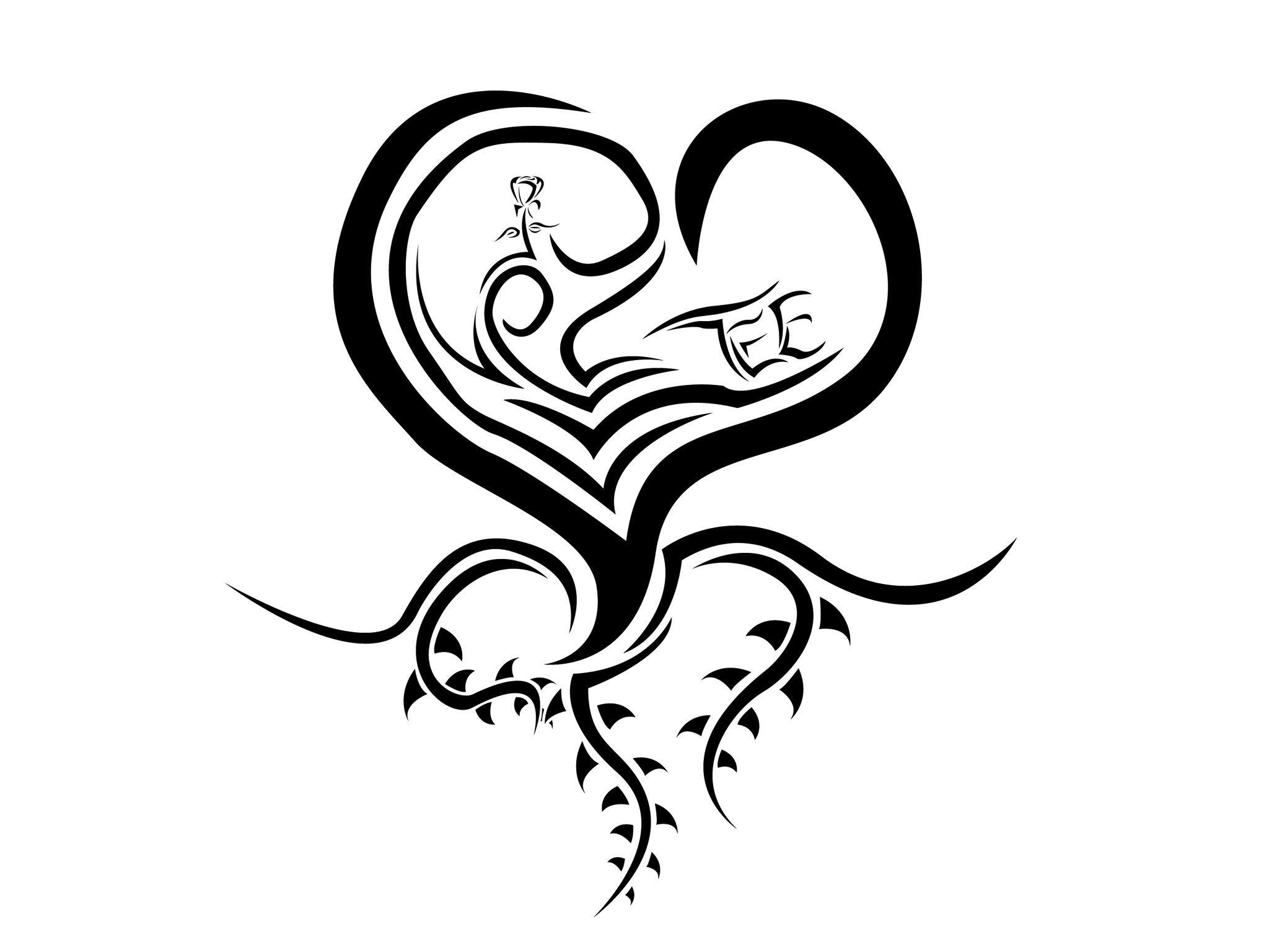 2048x1536 Free Black And White Heart Tattoo, Download Free Clip Art, Free