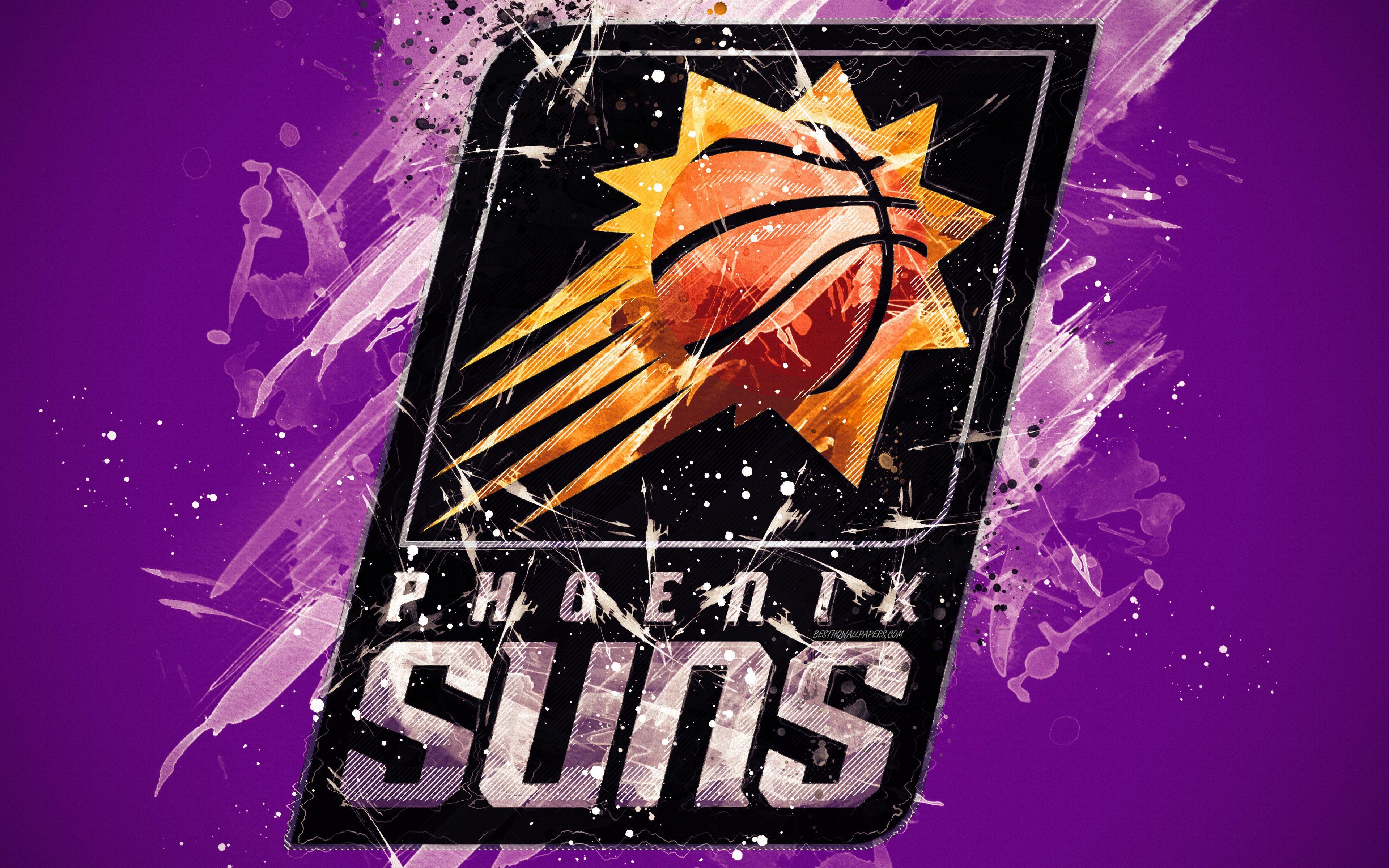 3840x2400 Tải xuống hình nền Phoenix Suns, 4k, nghệ thuật grunge, logo