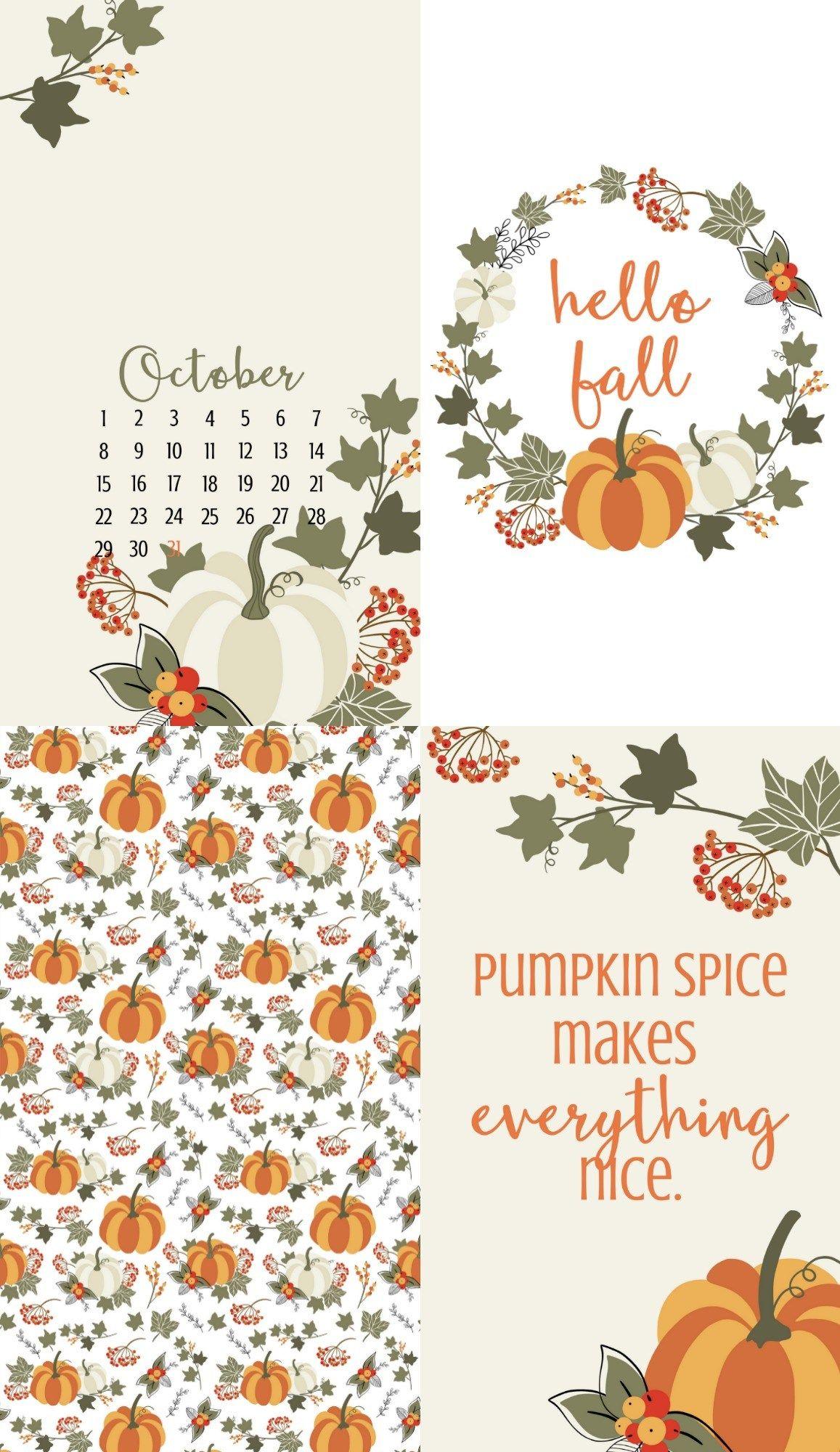 1157x2000 October Smart Phone Wallpaper + Kin