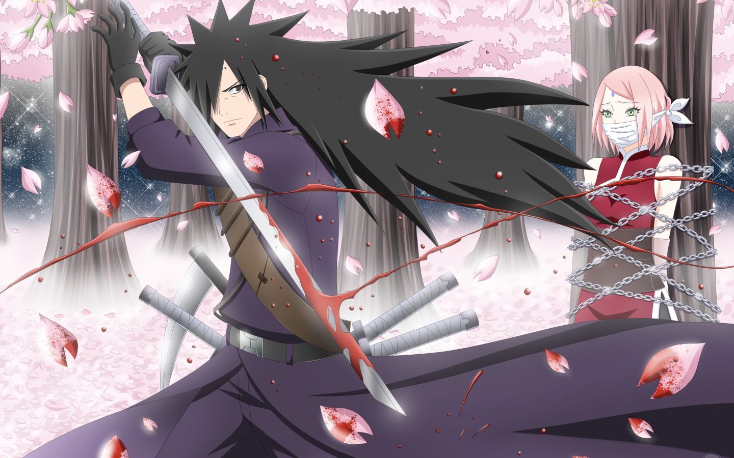 1440x900 Download wallpaper blood, sword, katana