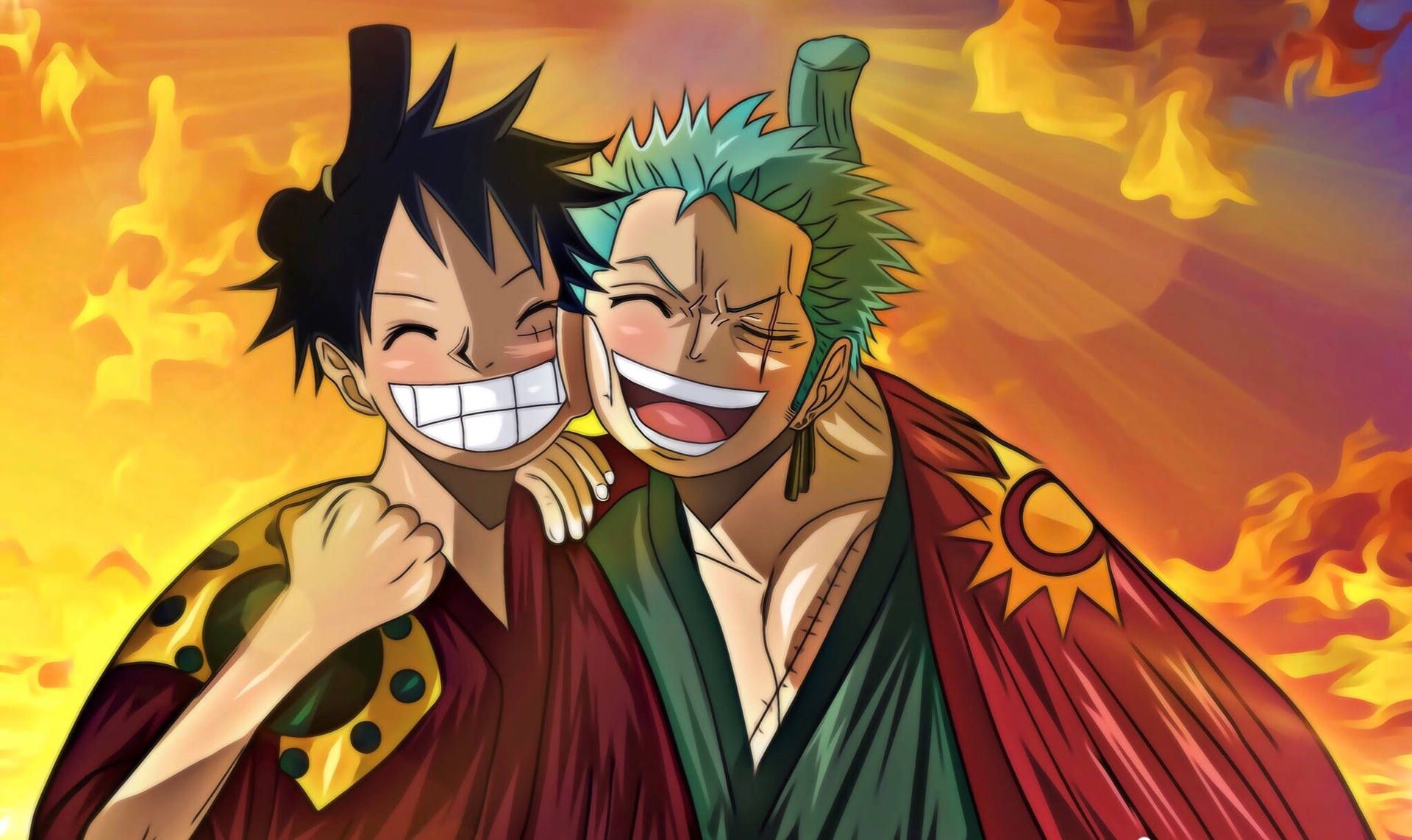 1920x1142 Download Luffy Zoro Best Friend Love Desktop Wallpaper
