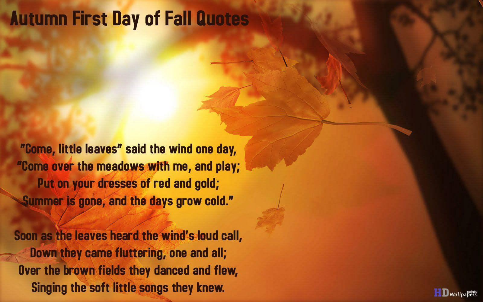 1600x1000 Free download Autumn First Day of Fall Quotes Wallpaper