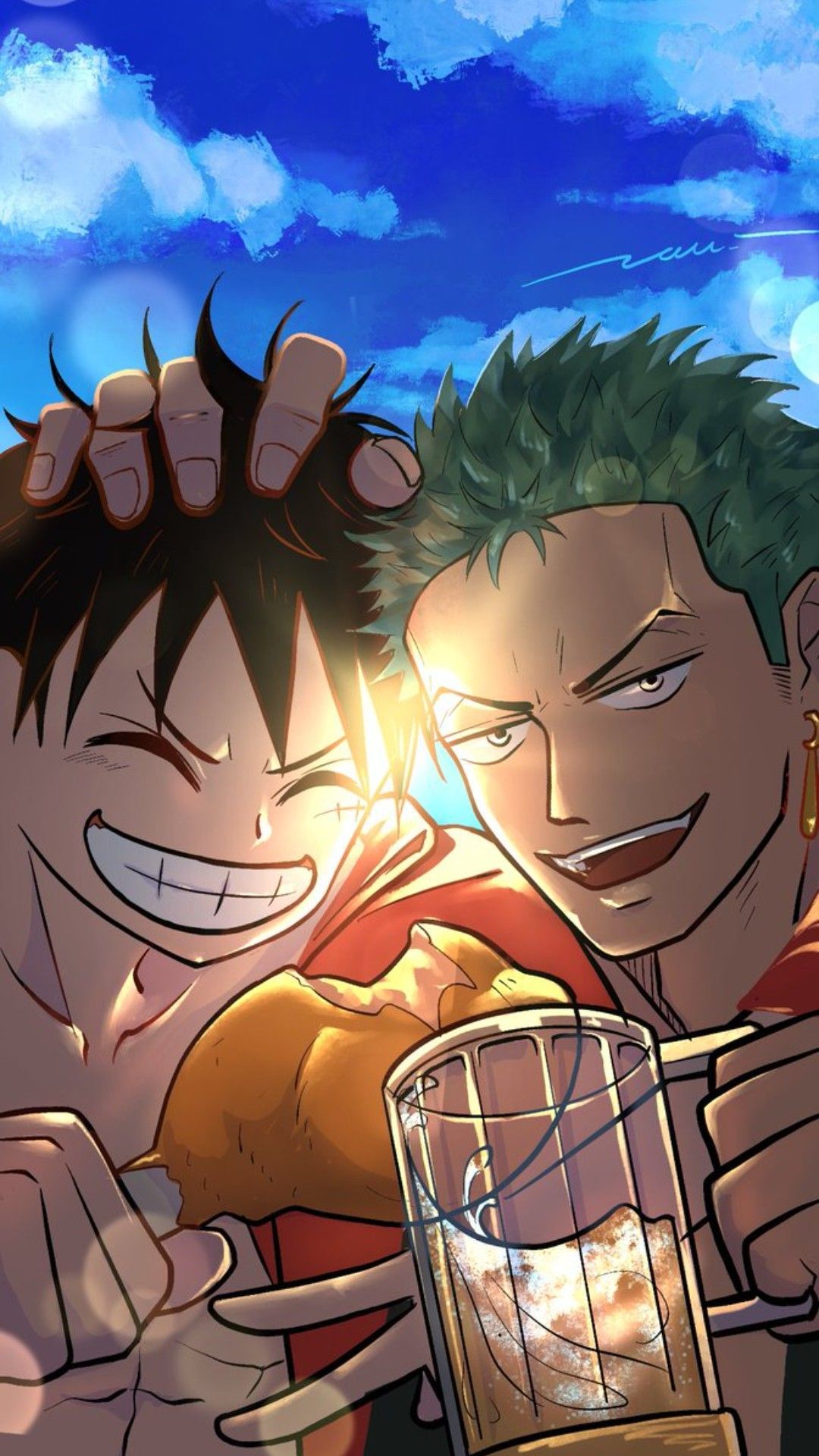 1080x1920 Luffy and Zoro Wallpaper