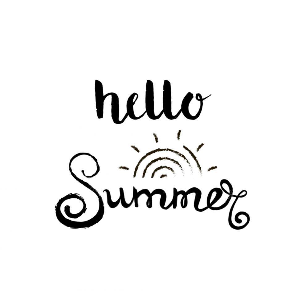 952x942 Summertime Clip Art Black And White