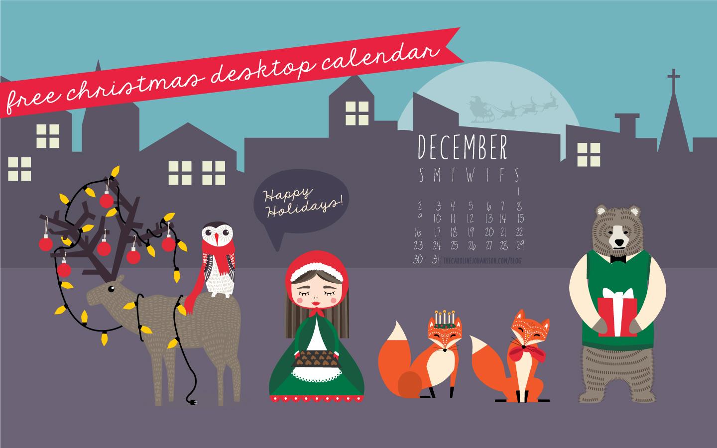 1440x900 Freebie: December Desktop Calendar