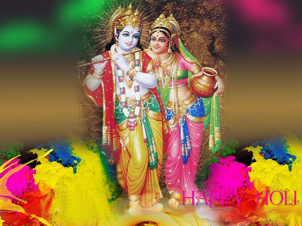 1024x768 Happy holi image, Radha krishna holi