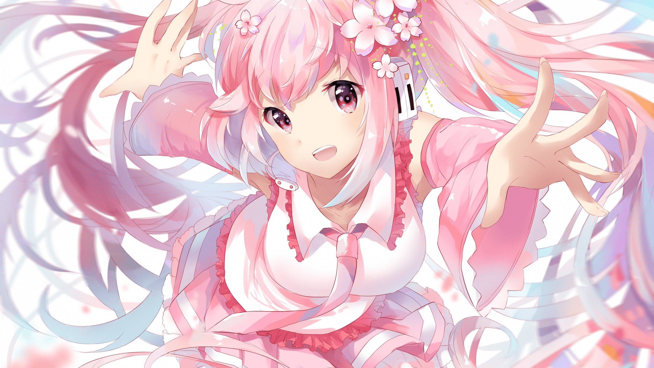 2560x1440 Pink Miku Desktop Wallpaper