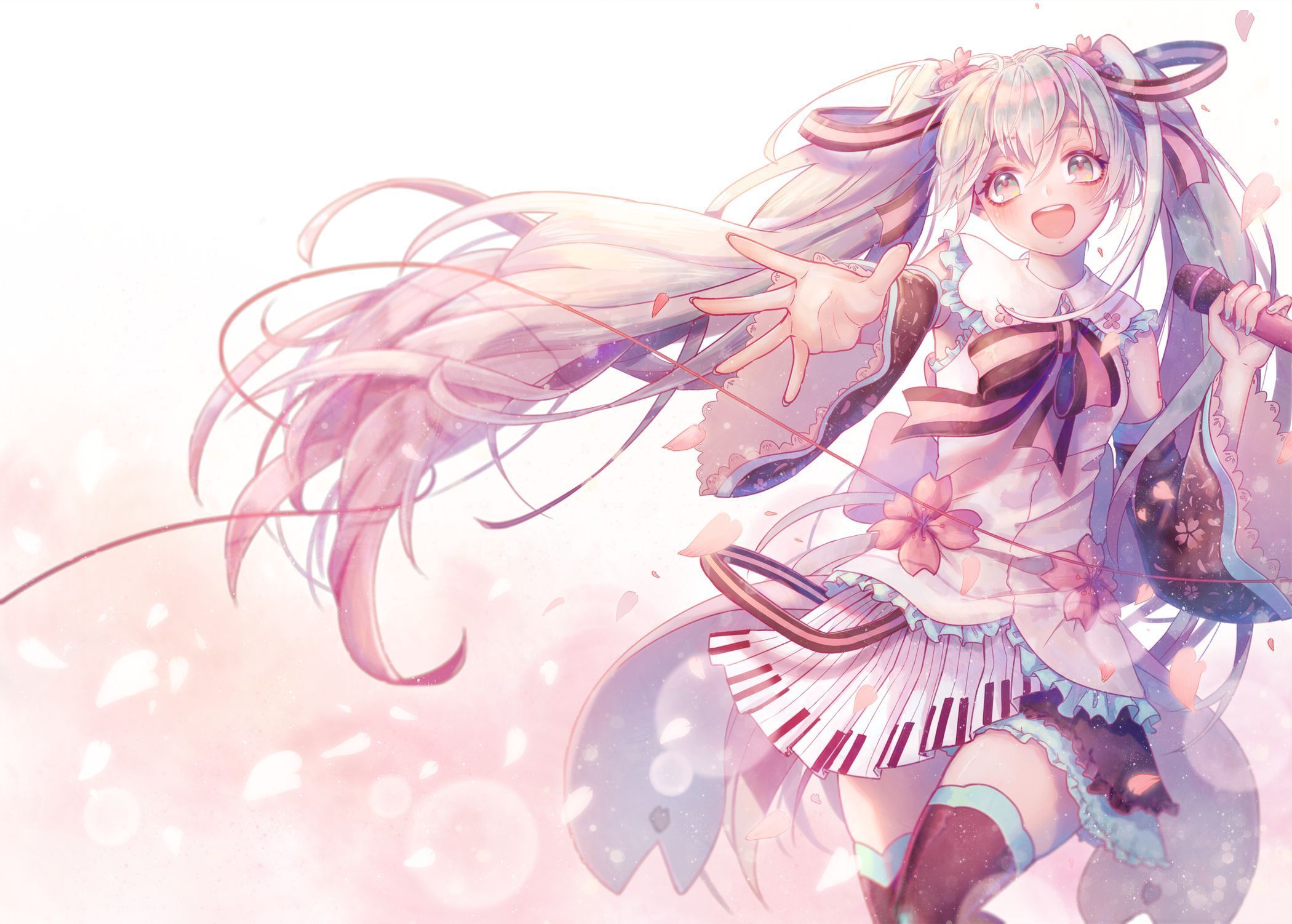 2100x1502 Pink Miku Desktop Wallpaper
