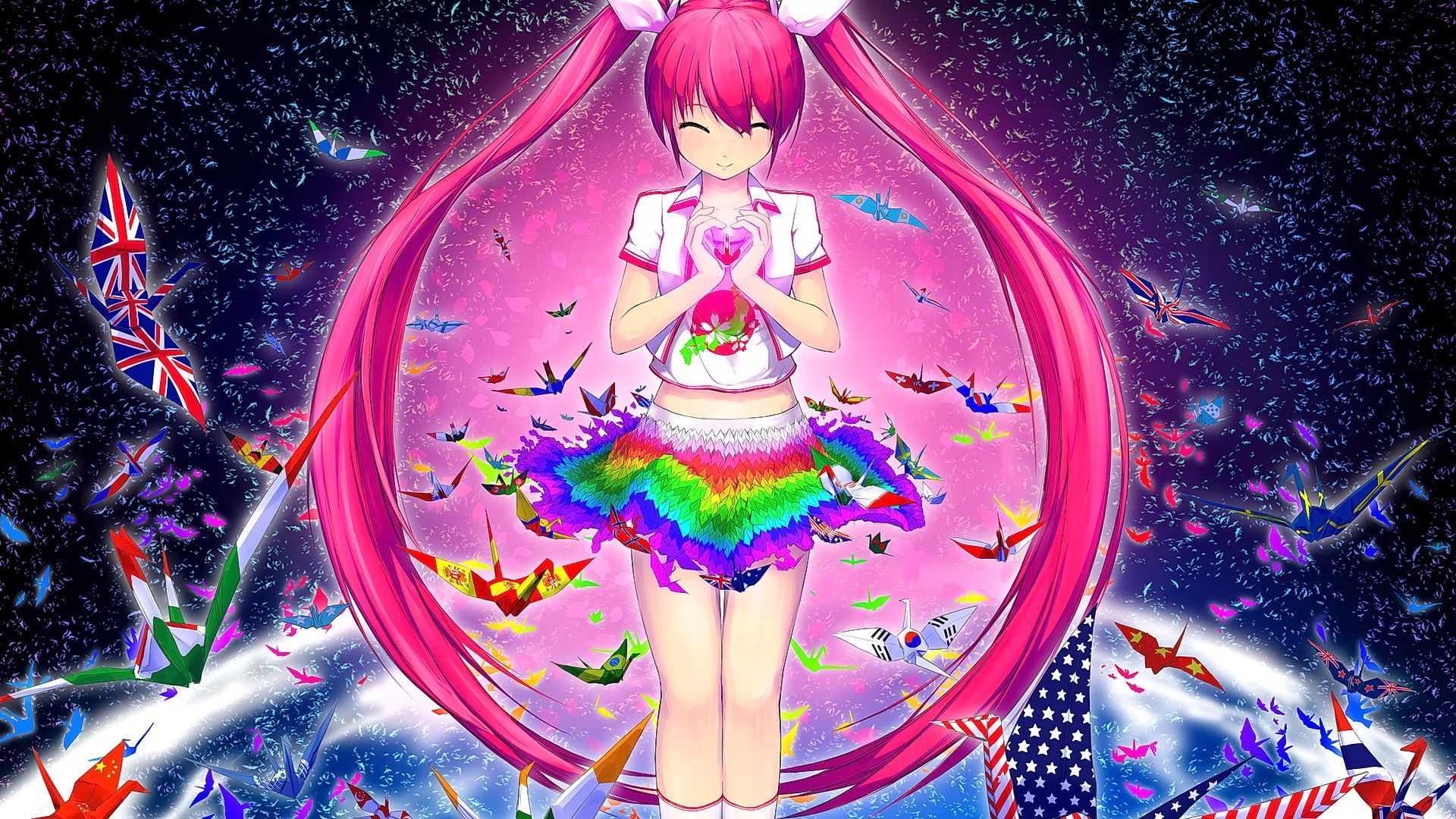1920x1080 Vocaloid, twintails, long hair, anime