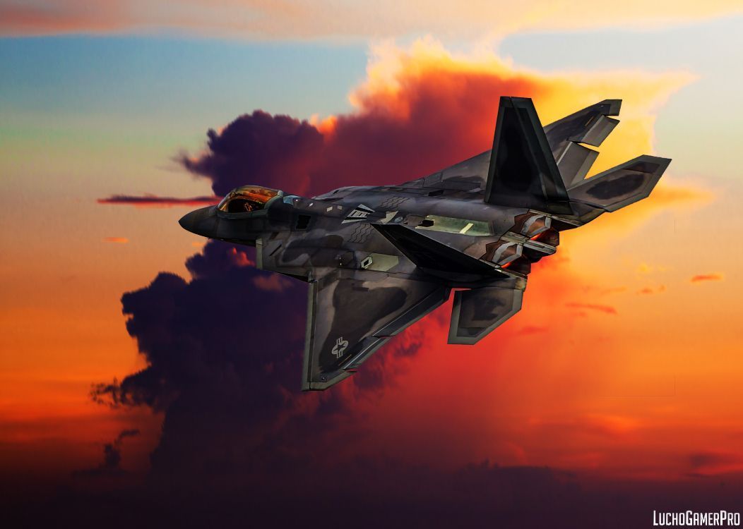1052x750 Wallpaper Black Jet Plane in Mid Air, Background Free Image