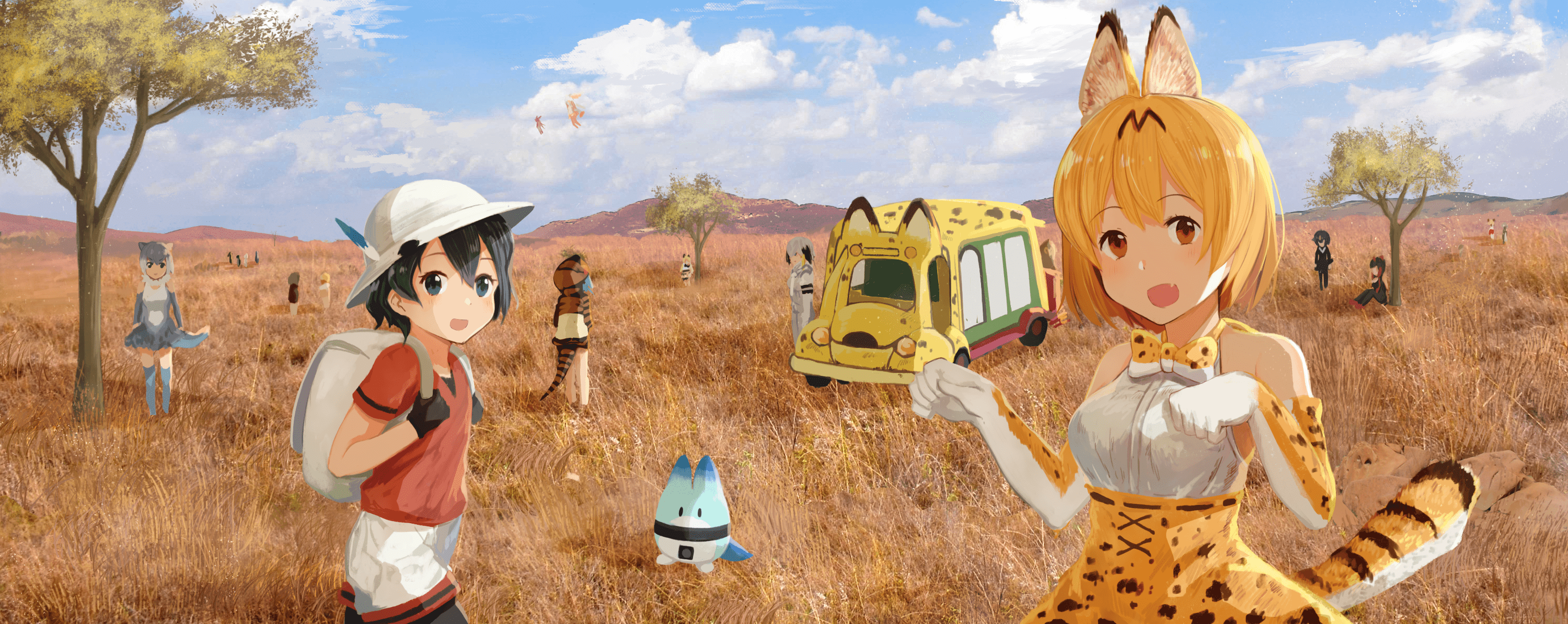 3000x1195 Anime Kemono Friends HD Wallpaper