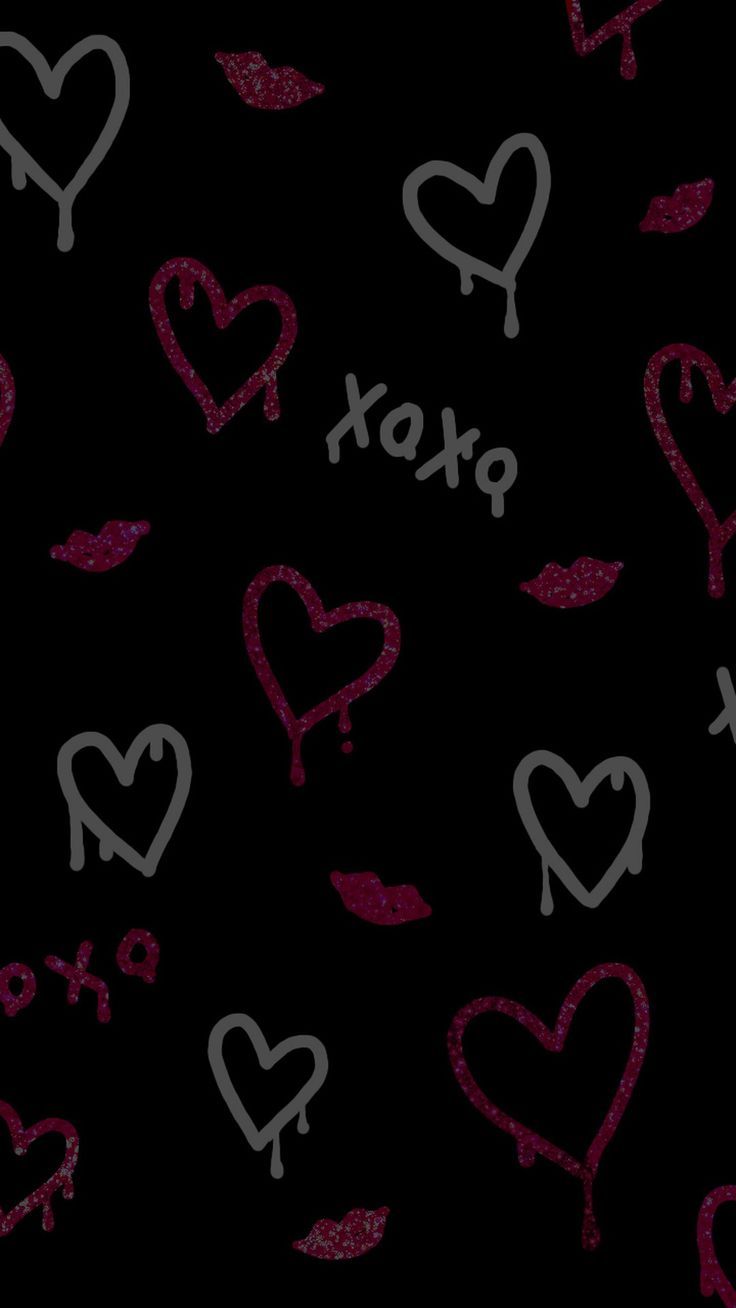 736x1308 Melty Glitter Hearts｜Wallpaper Theme