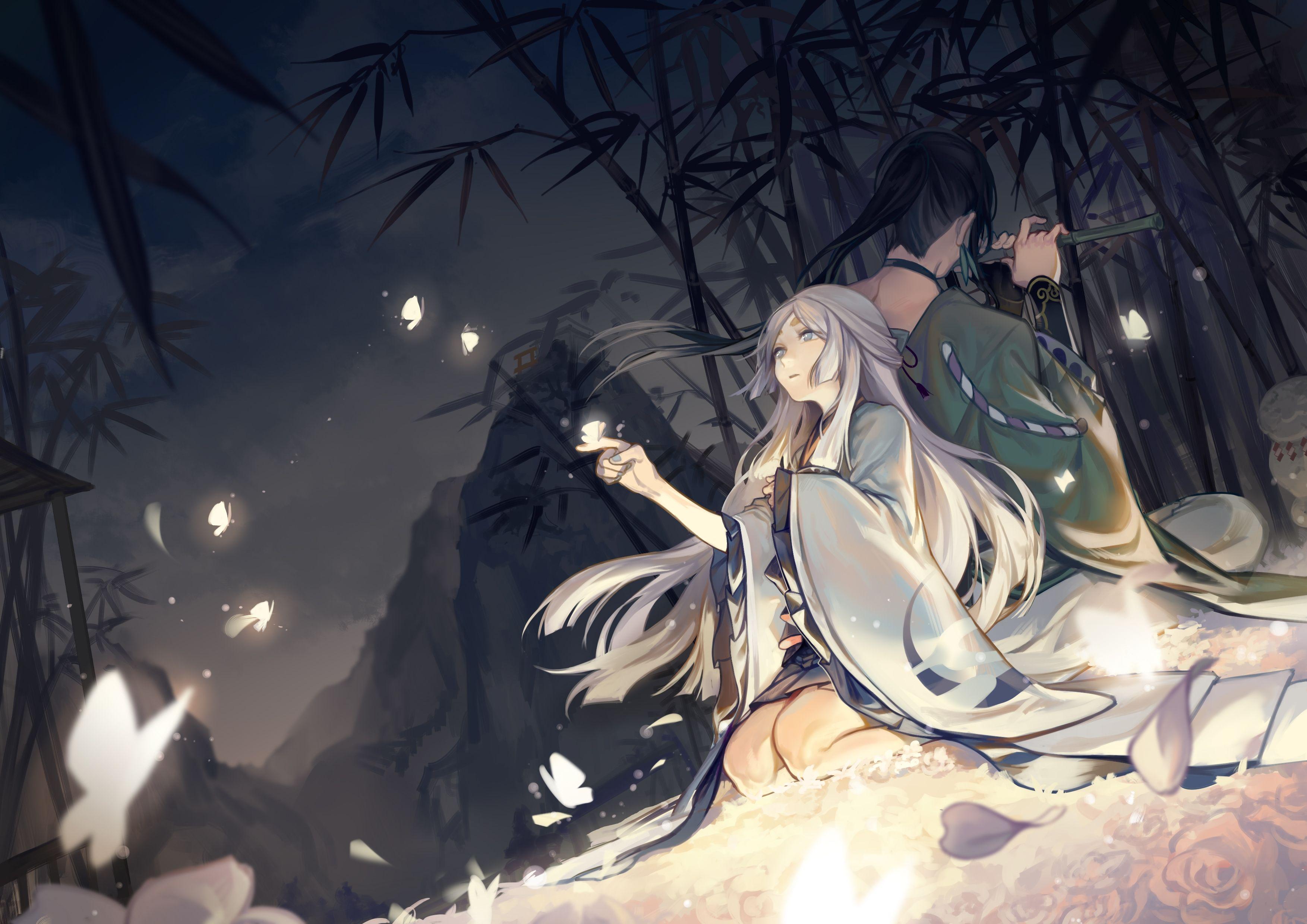 3507x2480 Wallpaper Onmyoji, Kaguyahime, Mannendake, Anime Games
