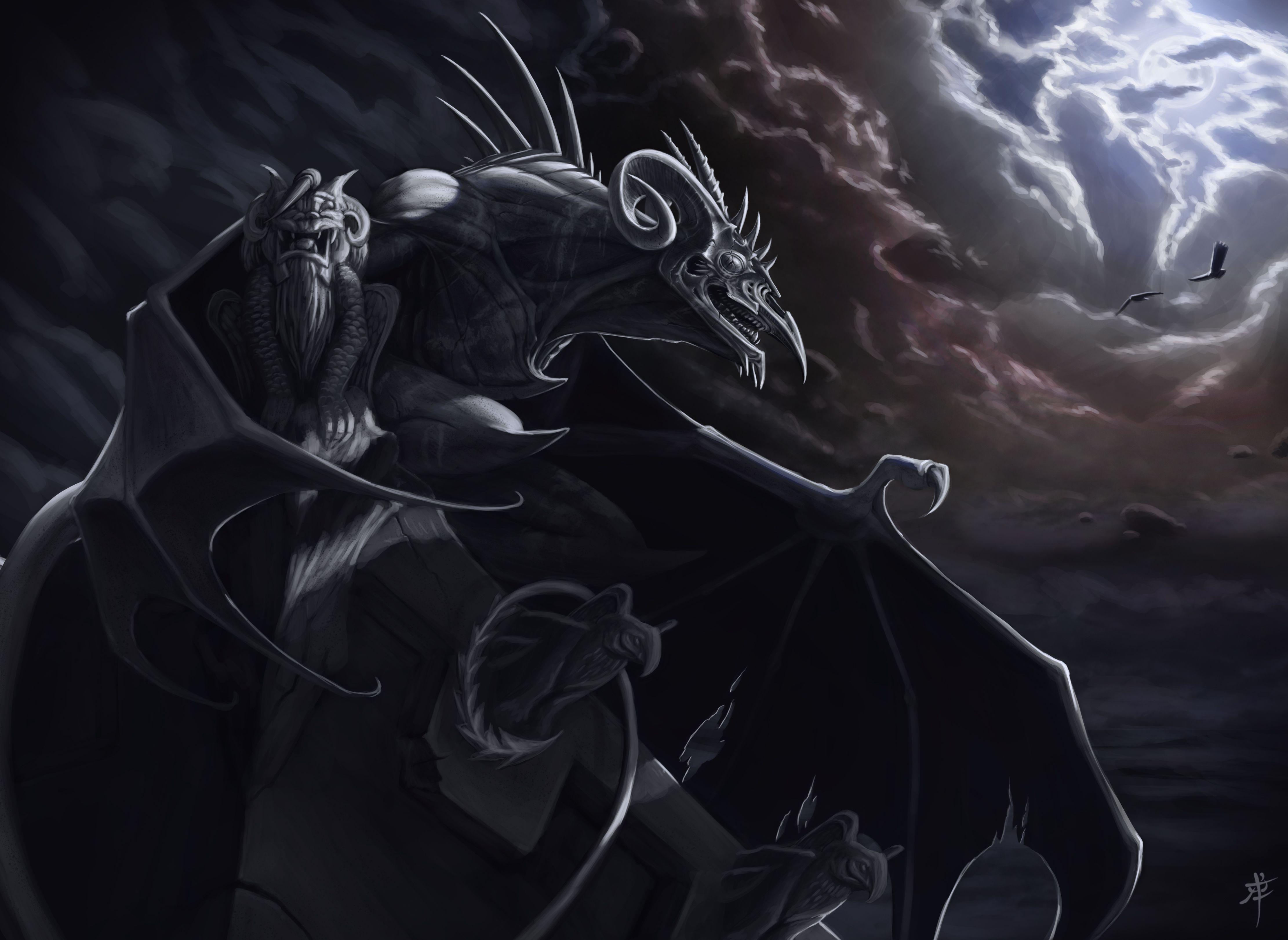 4444x3243 Image result for gargoyle art. Gargoyles. Art, Dragon