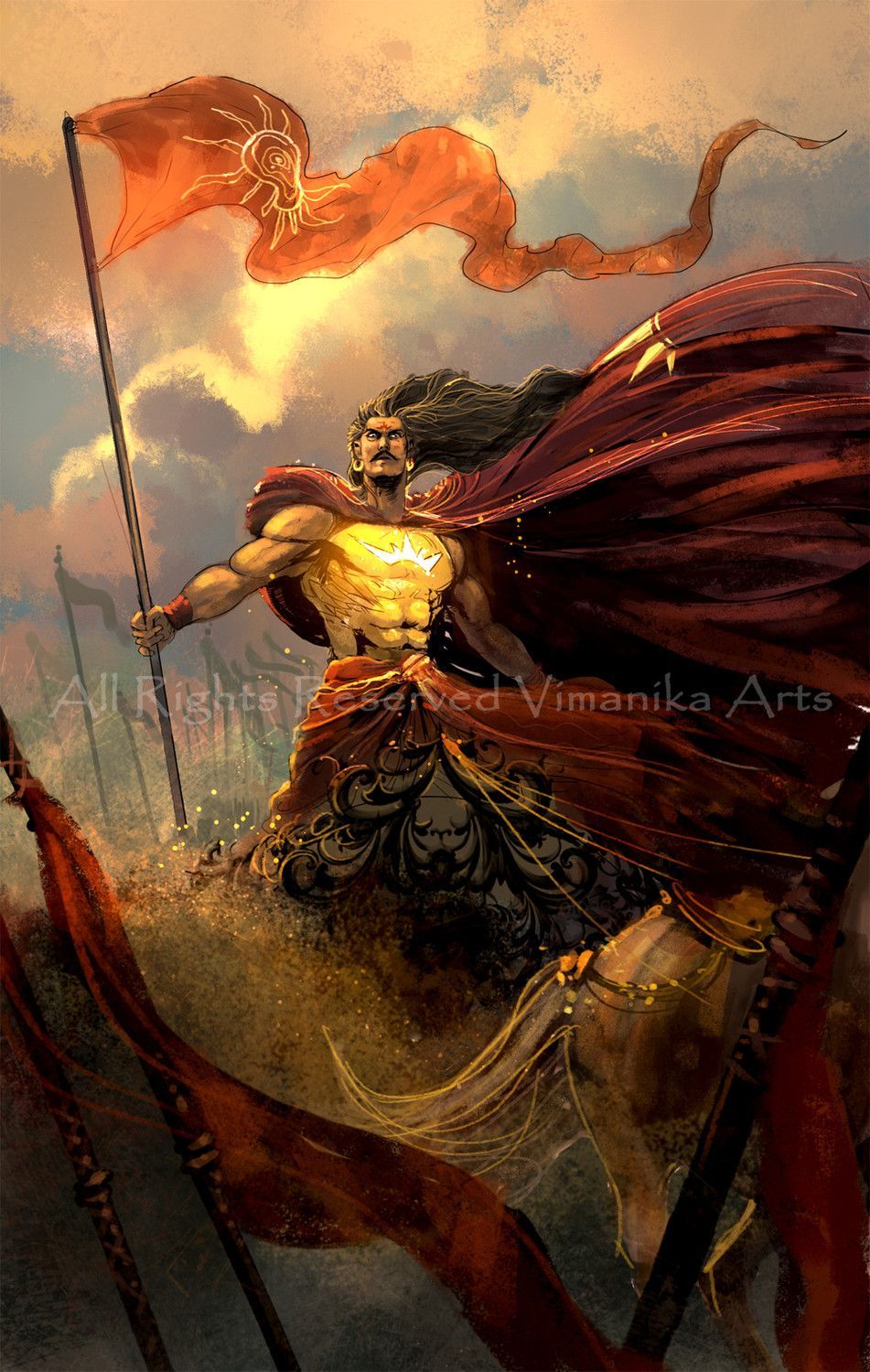 951x1500 Buy Karna in Mahabharata War Canvas Art
