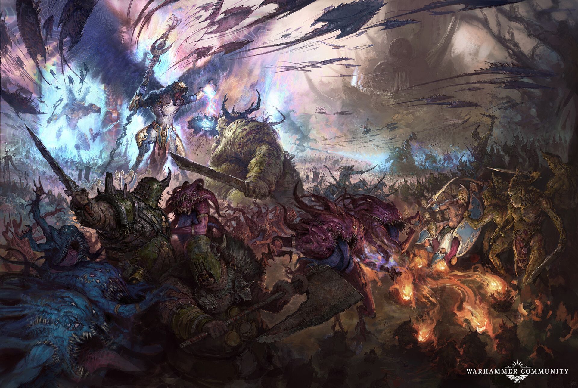 1920x1289 Tzeentch VS Nurgle Battle